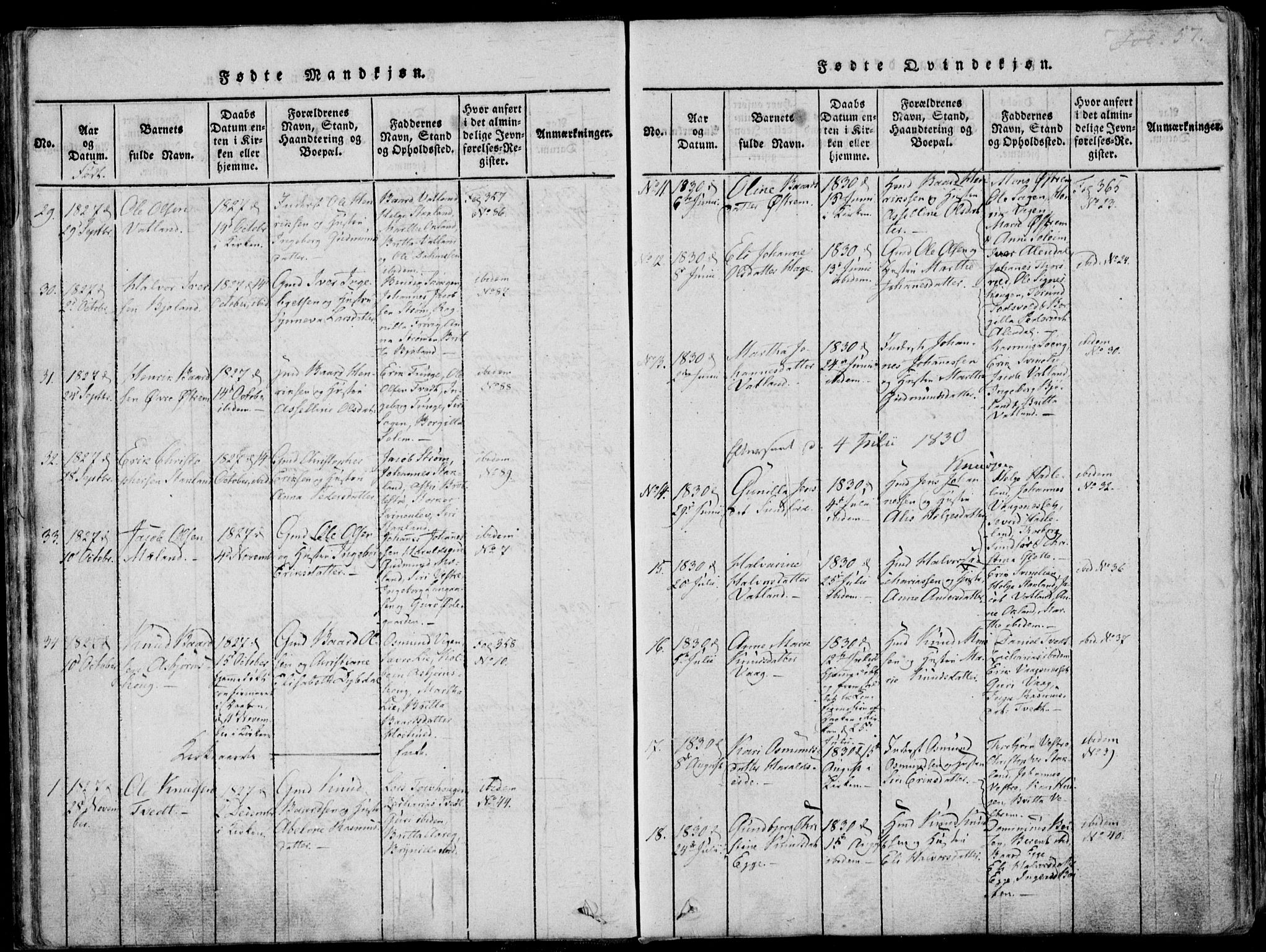 Skjold sokneprestkontor, AV/SAST-A-101847/H/Ha/Haa/L0003: Parish register (official) no. A 3, 1815-1835, p. 57