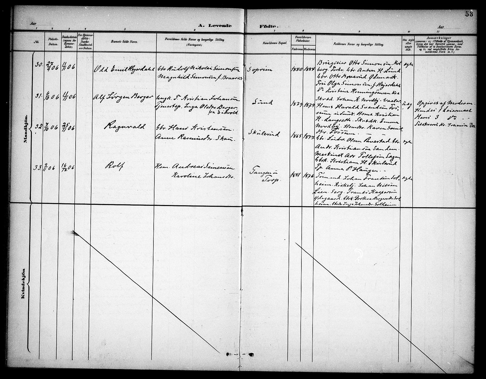 Høland prestekontor Kirkebøker, AV/SAO-A-10346a/F/Fb/L0003: Parish register (official) no. II 3, 1897-1912, p. 53