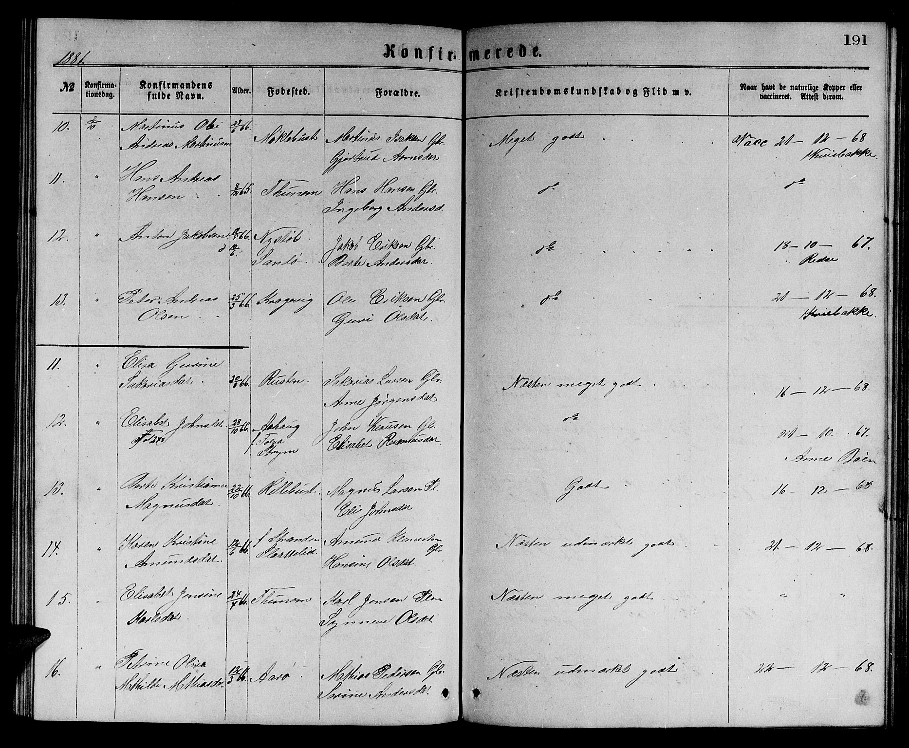 Ministerialprotokoller, klokkerbøker og fødselsregistre - Møre og Romsdal, SAT/A-1454/501/L0016: Parish register (copy) no. 501C02, 1868-1884, p. 191