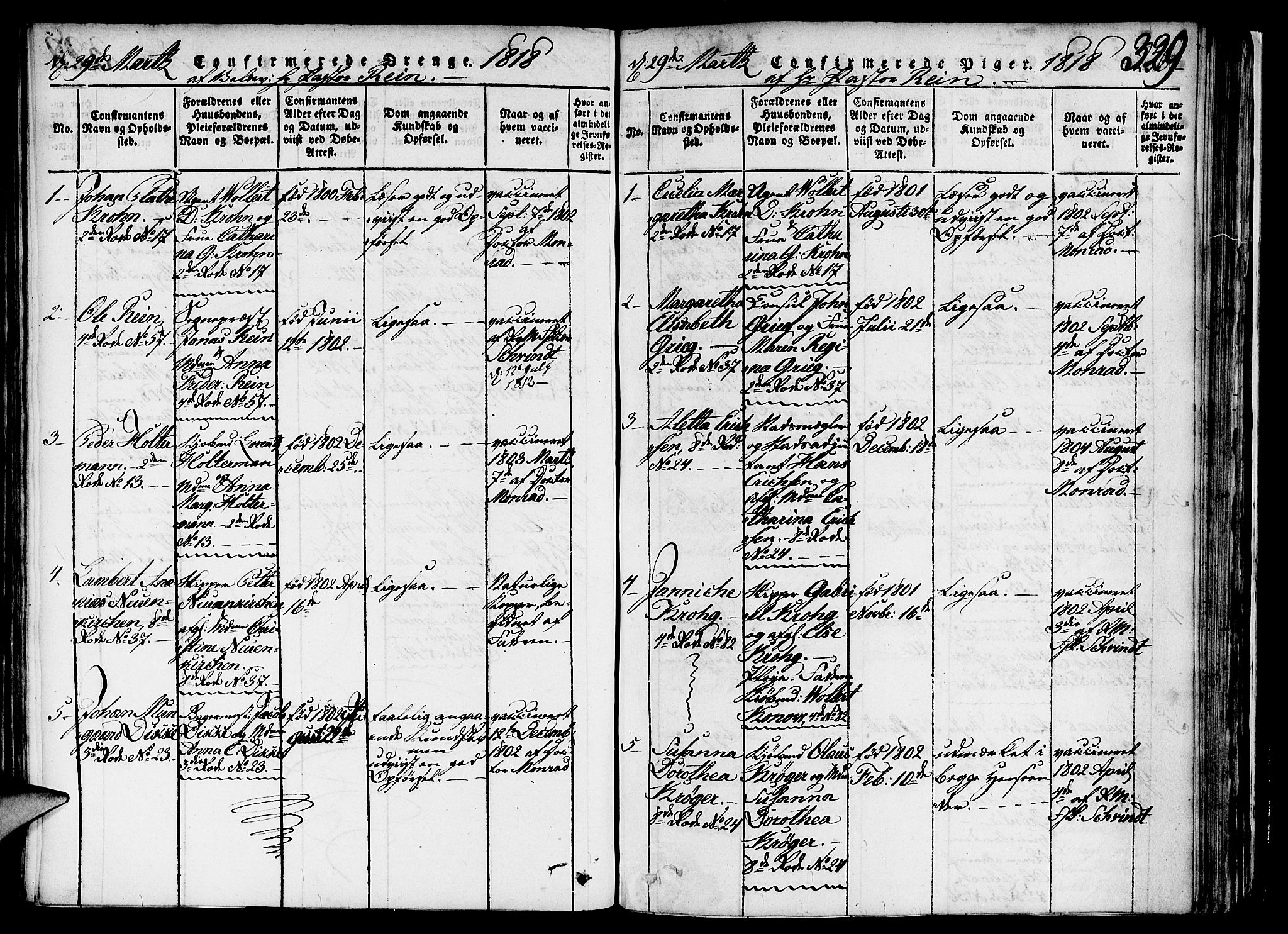 Nykirken Sokneprestembete, SAB/A-77101/H/Haa/L0011: Parish register (official) no. A 11, 1816-1821, p. 329