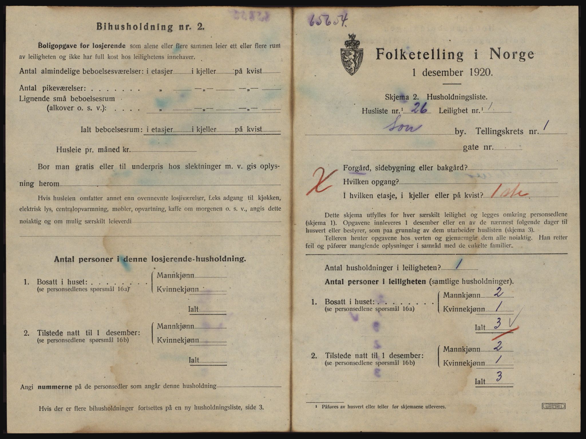 SAO, 1920 census for Son, 1920, p. 290