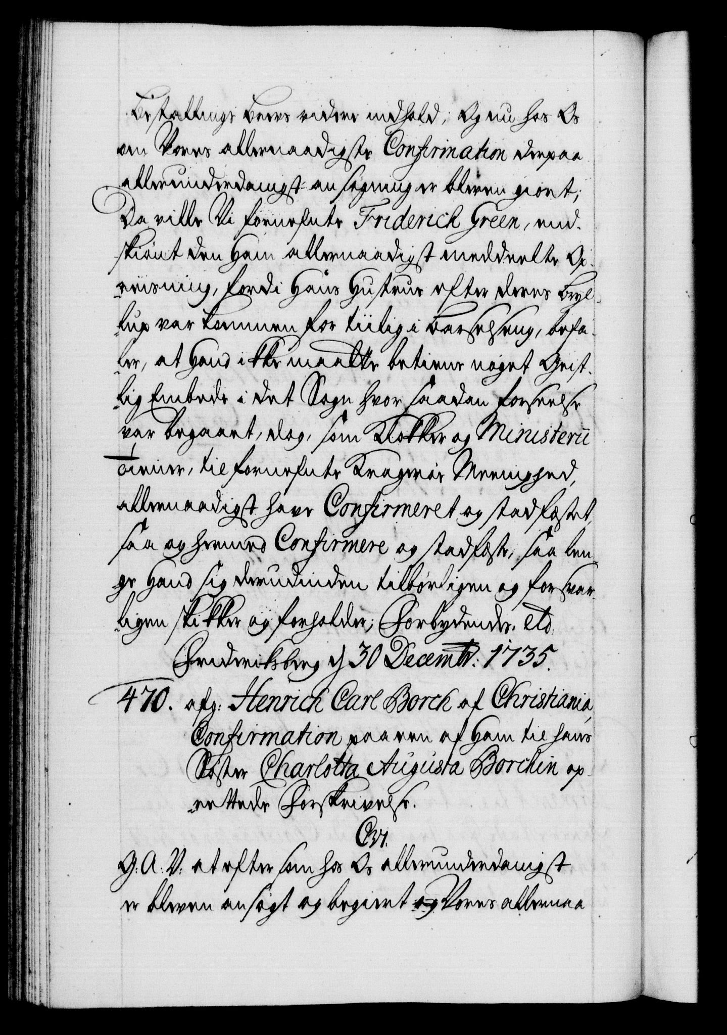 Danske Kanselli 1572-1799, AV/RA-EA-3023/F/Fc/Fca/Fcaa/L0029: Norske registre, 1735-1736, p. 392b