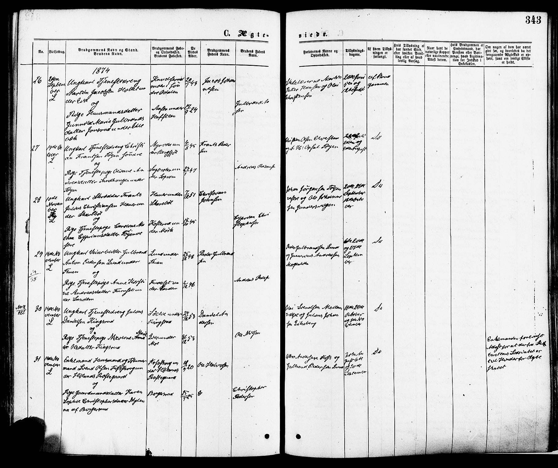 Høland prestekontor Kirkebøker, SAO/A-10346a/F/Fa/L0012.a: Parish register (official) no. I 12A, 1869-1879, p. 343