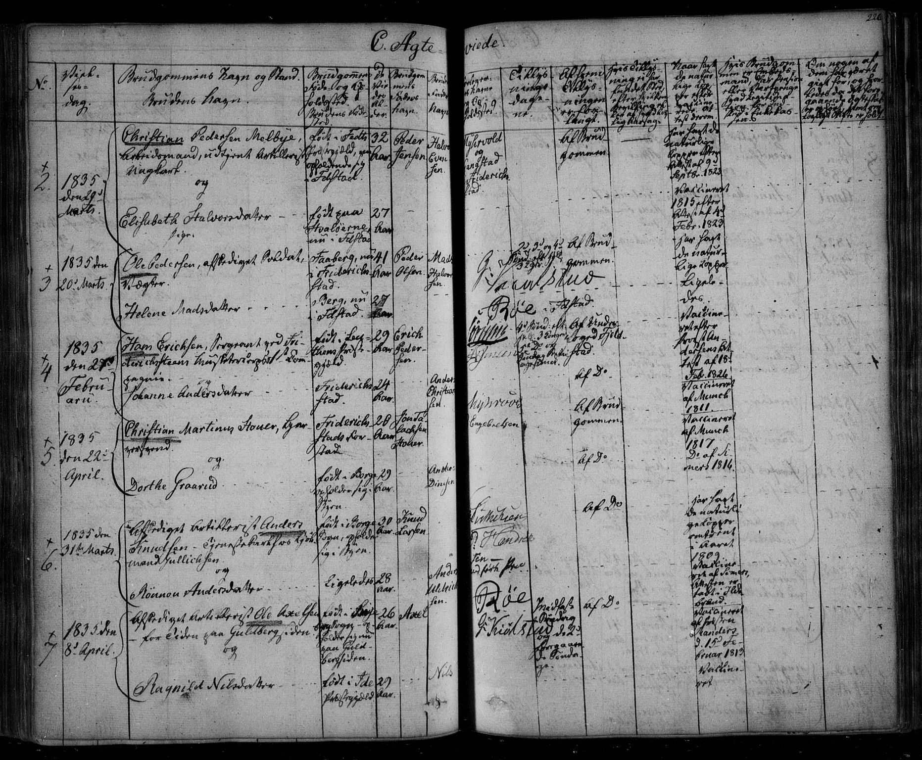 Fredrikstad prestekontor Kirkebøker, AV/SAO-A-11082/F/Fa/L0005: Parish register (official) no. 5, 1835-1856, p. 226