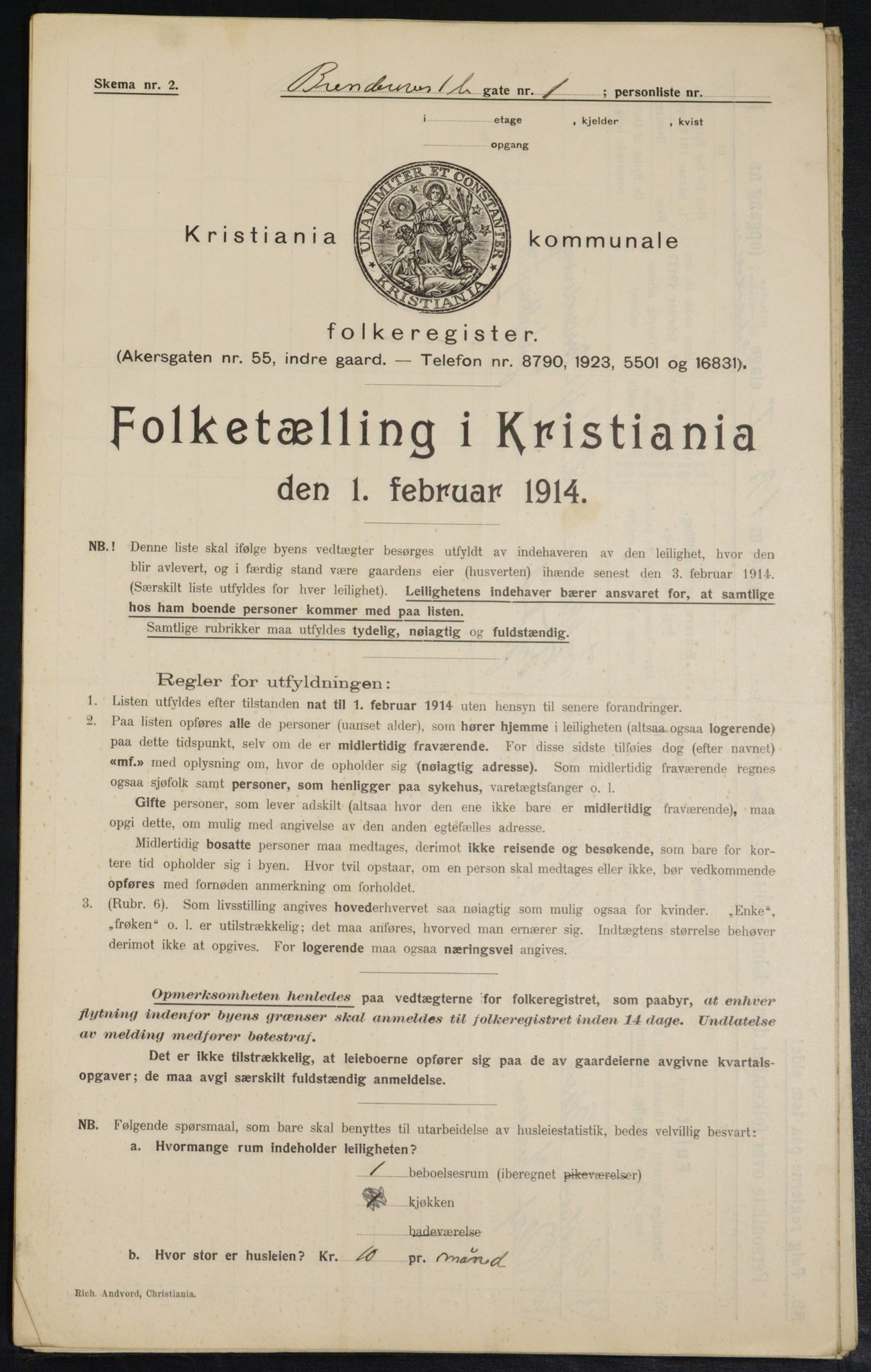 OBA, Municipal Census 1914 for Kristiania, 1914, p. 8683