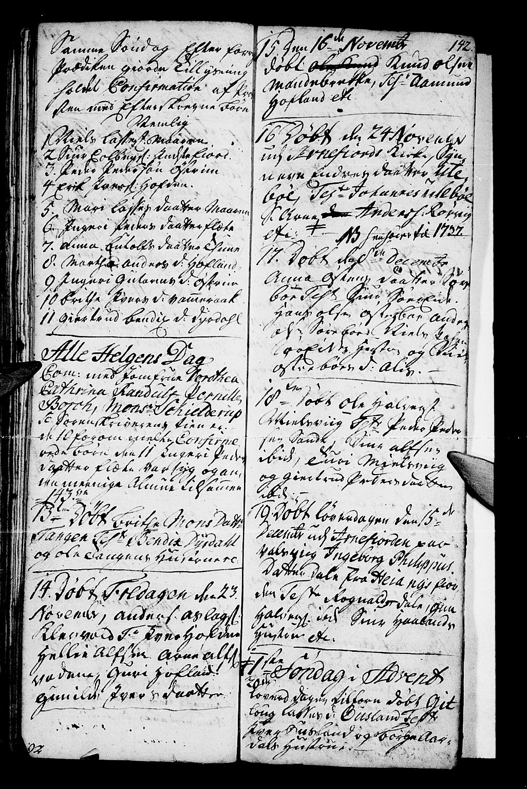 Vik sokneprestembete, AV/SAB-A-81501/H/Haa/Haaa/L0001: Parish register (official) no. A 1 / 3, 1727-1740, p. 142