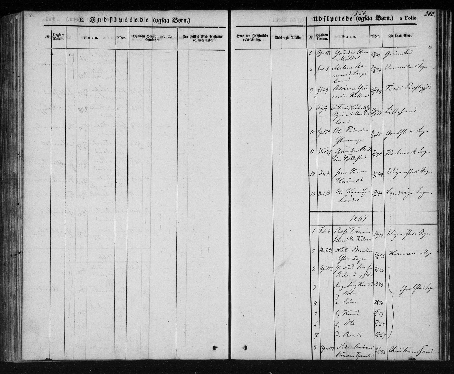 Holum sokneprestkontor, AV/SAK-1111-0022/F/Fa/Fab/L0005: Parish register (official) no. A 5, 1847-1874, p. 210