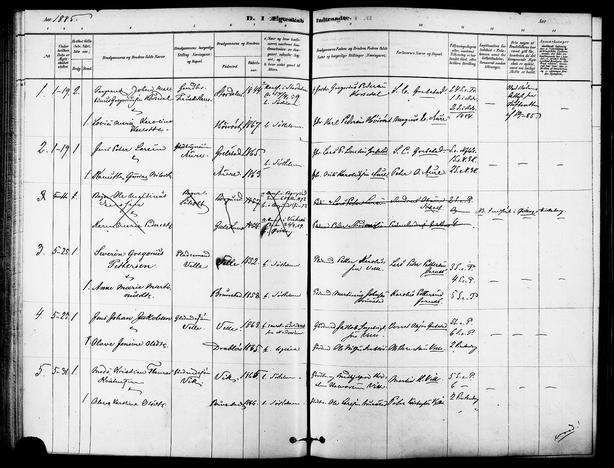 Ministerialprotokoller, klokkerbøker og fødselsregistre - Møre og Romsdal, AV/SAT-A-1454/523/L0334: Parish register (official) no. 523A01, 1878-1891