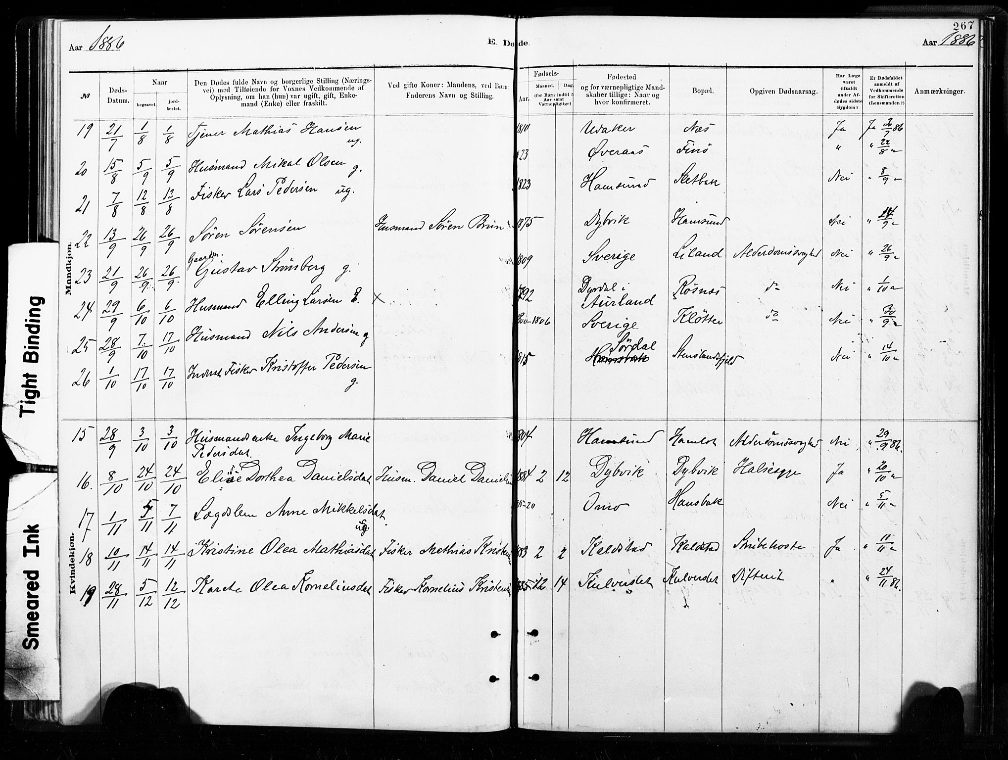 Ministerialprotokoller, klokkerbøker og fødselsregistre - Nordland, SAT/A-1459/859/L0846: Parish register (official) no. 859A06, 1878-1889, p. 267