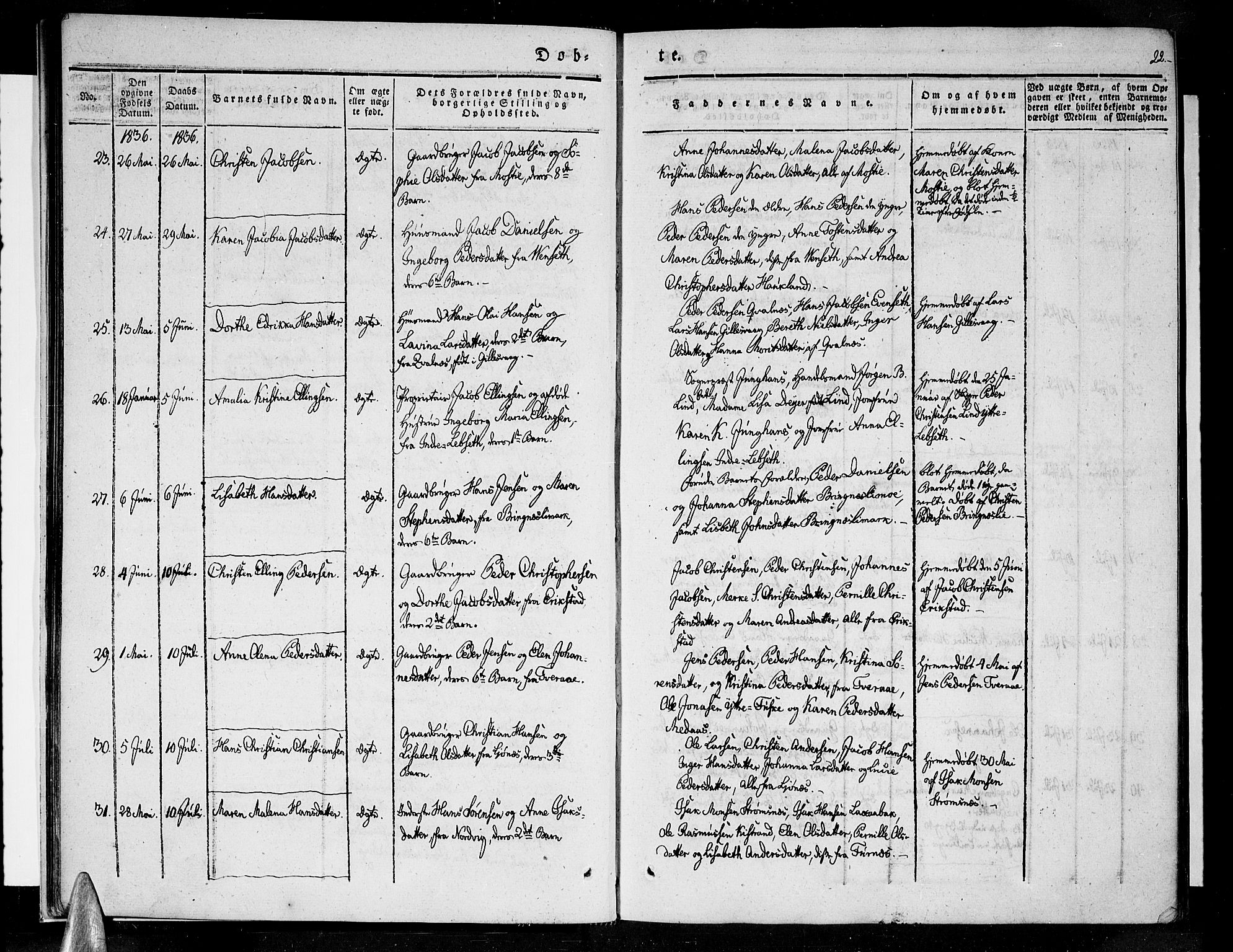 Ministerialprotokoller, klokkerbøker og fødselsregistre - Nordland, AV/SAT-A-1459/852/L0737: Parish register (official) no. 852A07, 1833-1849, p. 22