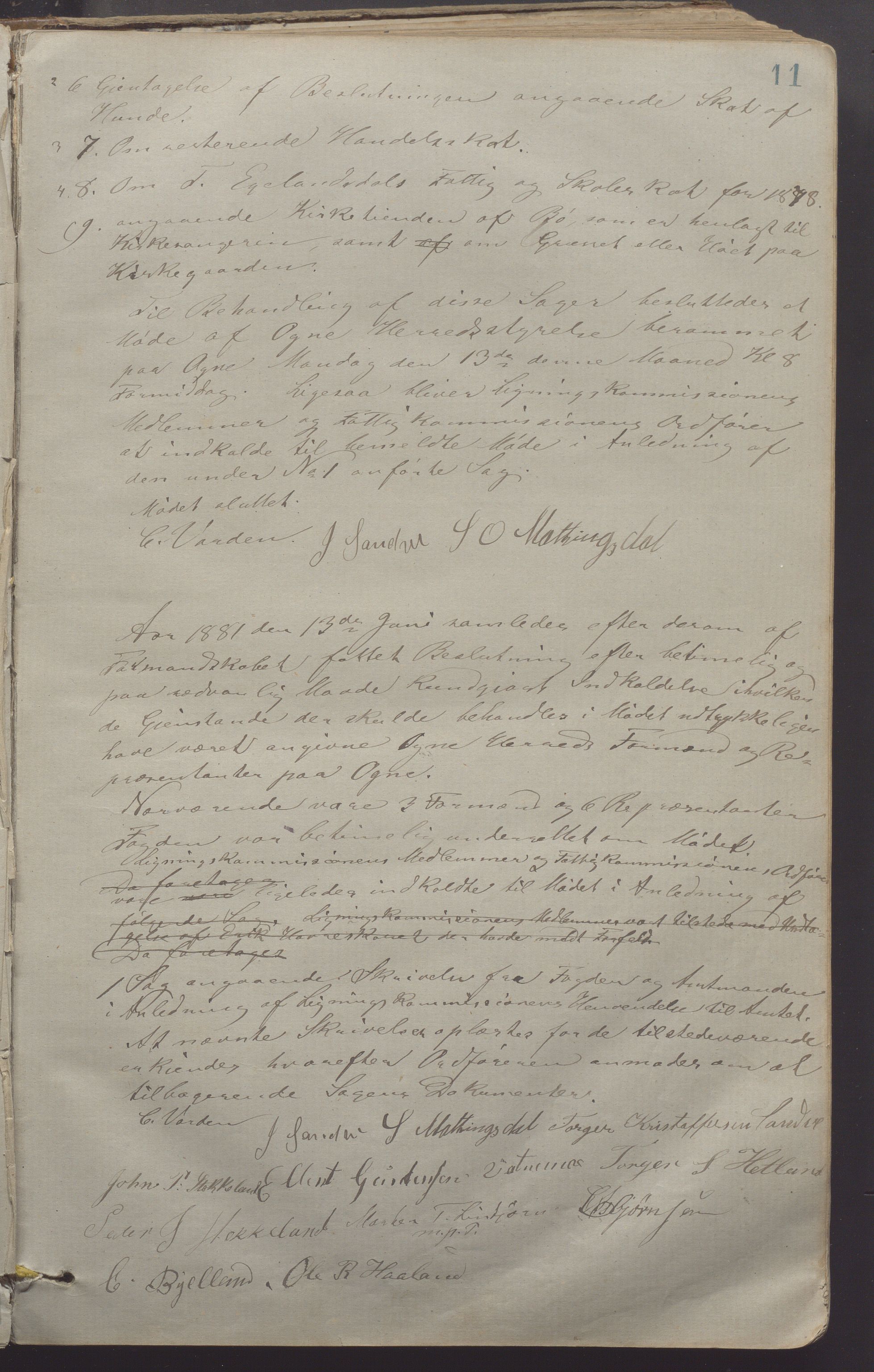 Ogna kommune- Formannskapet, IKAR/K-100909/A/L0002: Møtebok, 1880-1910, p. 11a