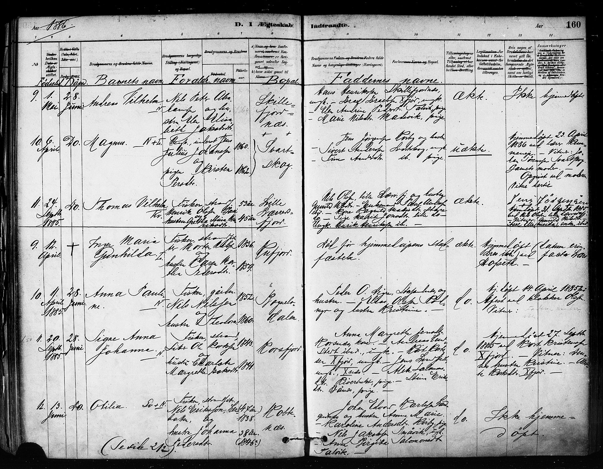 Talvik sokneprestkontor, SATØ/S-1337/H/Ha/L0012kirke: Parish register (official) no. 12, 1878-1886, p. 160