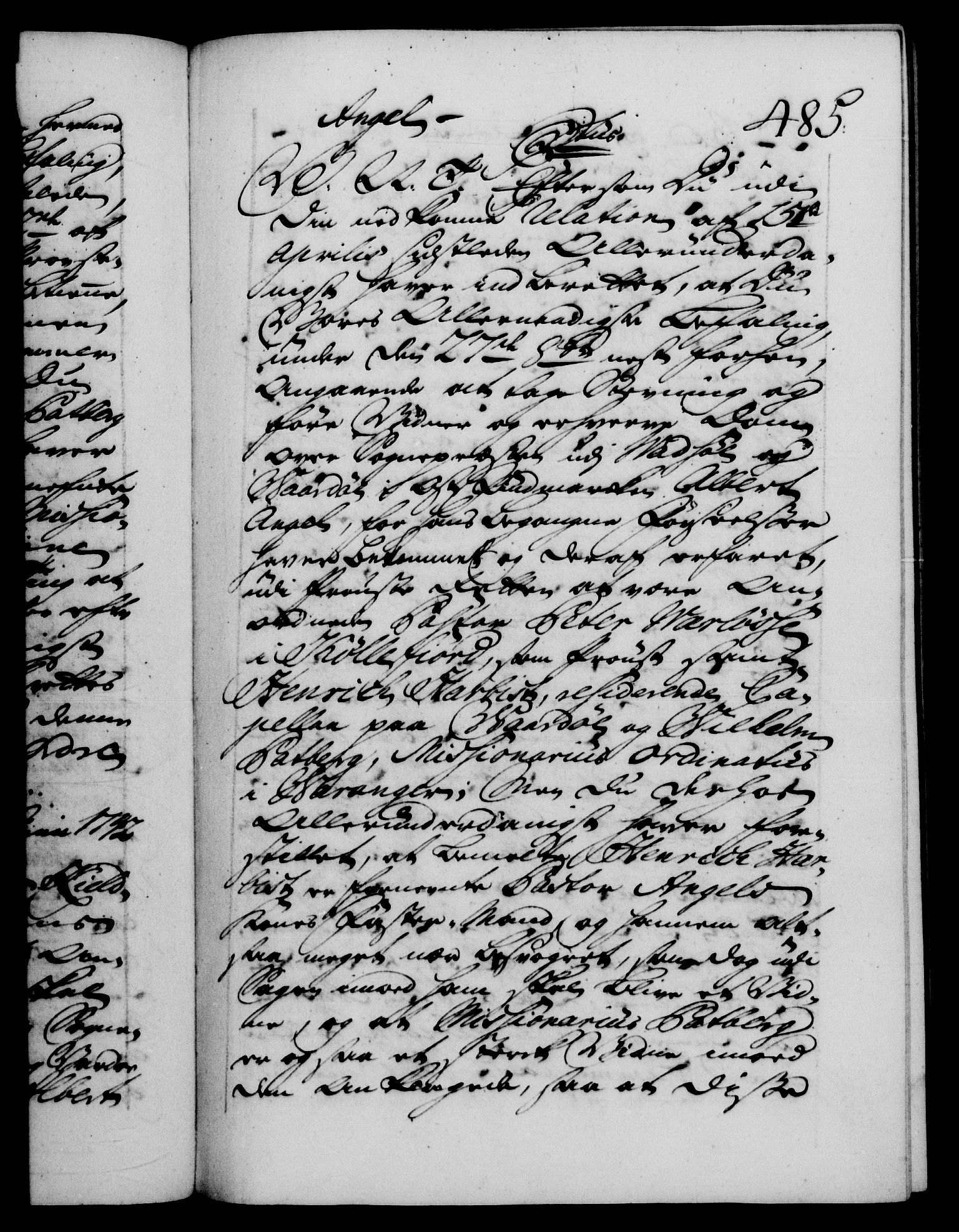 Danske Kanselli 1572-1799, RA/EA-3023/F/Fc/Fca/Fcab/L0029: Norske tegnelser, 1741-1743, p. 485a