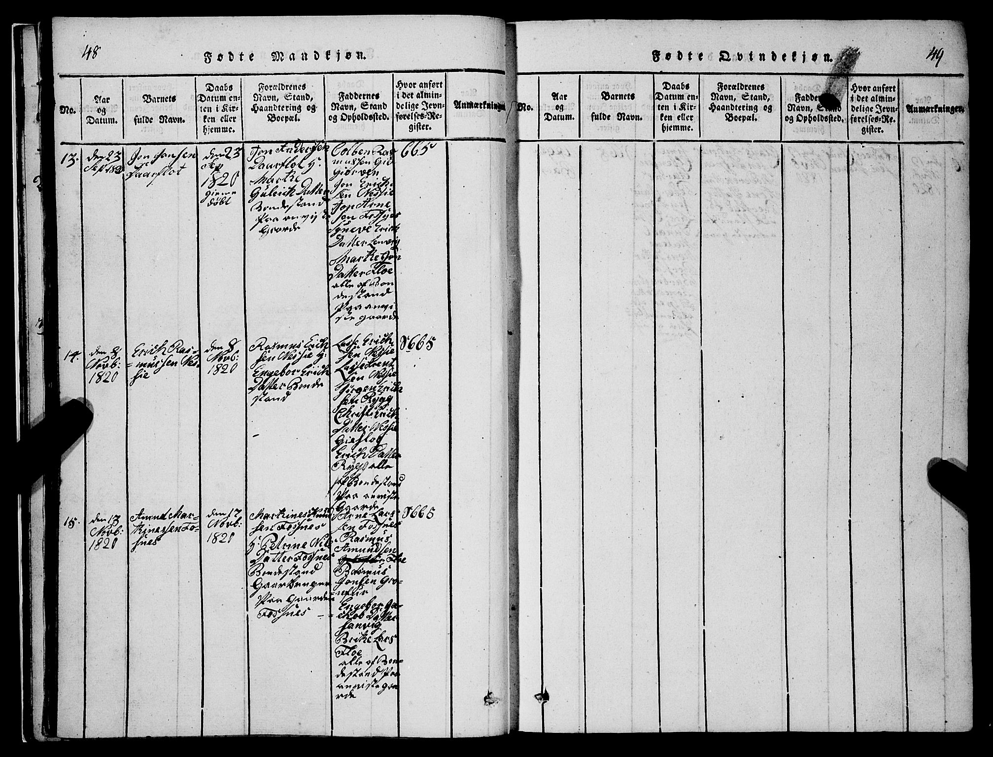 Stryn Sokneprestembete, SAB/A-82501: Parish register (copy) no. C 1, 1801-1845, p. 48-49