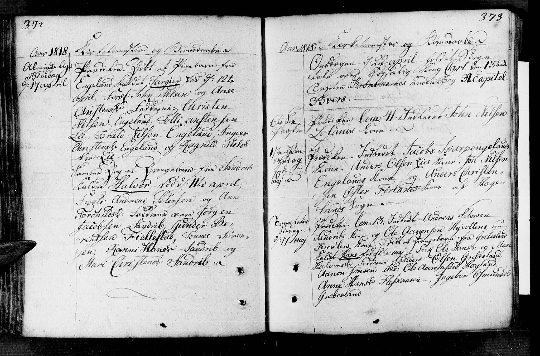 Vennesla sokneprestkontor, AV/SAK-1111-0045/Fa/Fac/L0002: Parish register (official) no. A 2, 1785-1834, p. 372-373