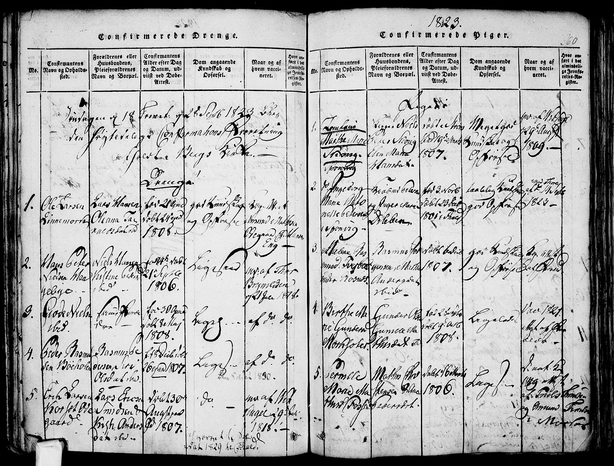 Berg prestekontor Kirkebøker, SAO/A-10902/F/Fa/L0002: Parish register (official) no. I 2, 1815-1831, p. 260