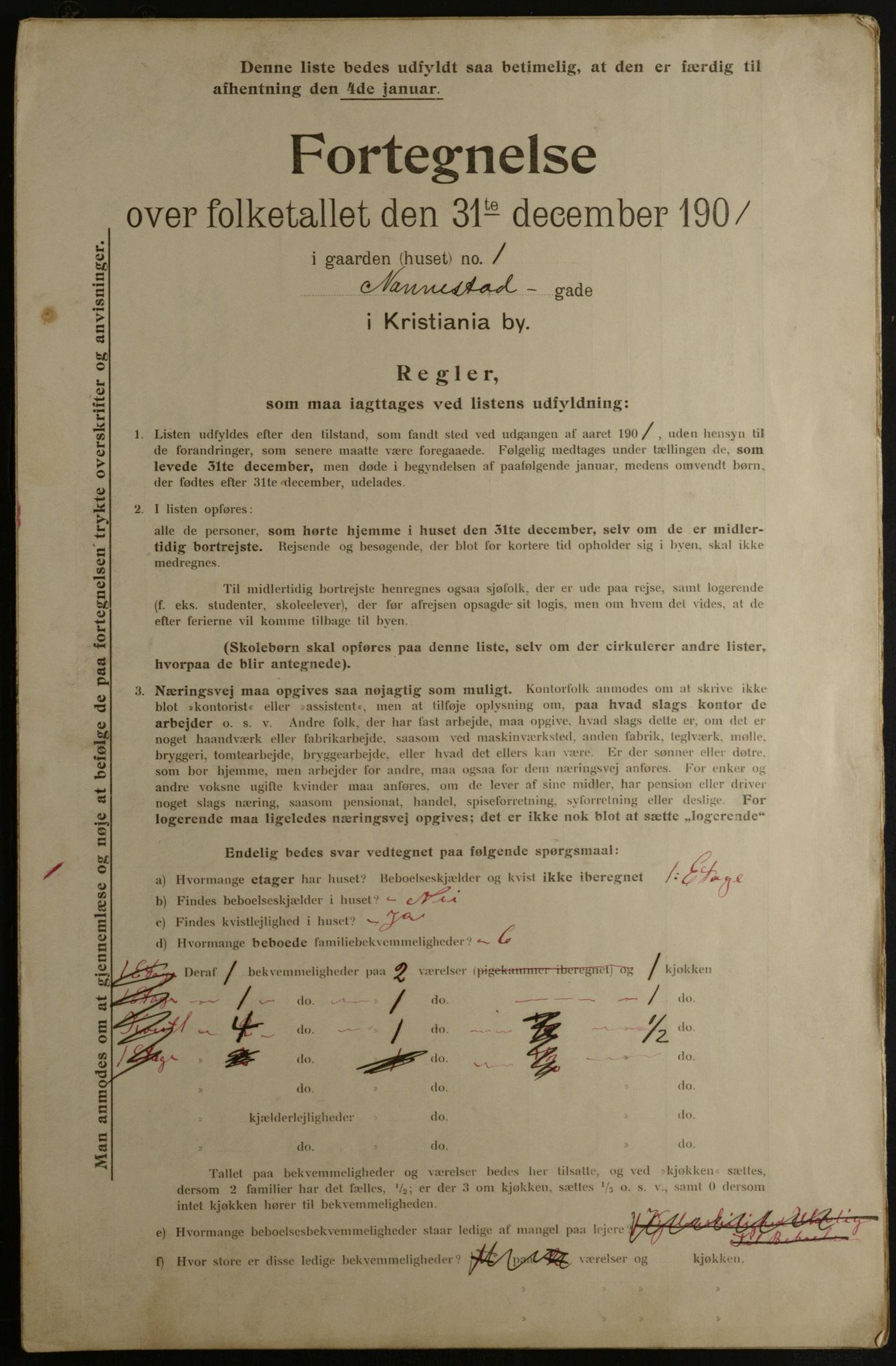 OBA, Municipal Census 1901 for Kristiania, 1901, p. 10576