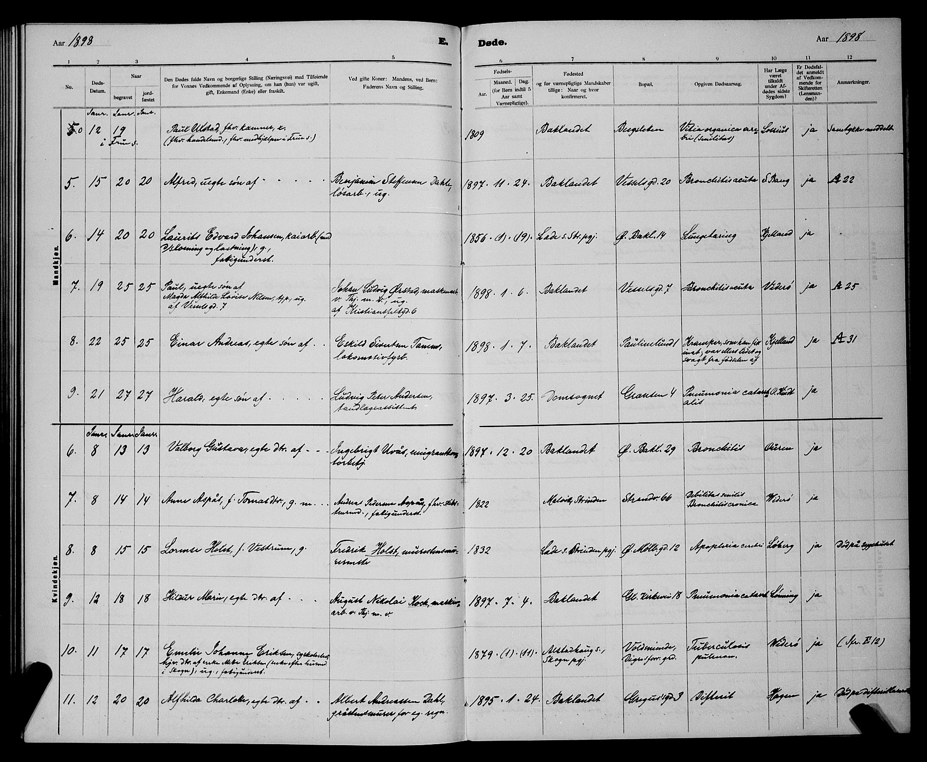 Ministerialprotokoller, klokkerbøker og fødselsregistre - Sør-Trøndelag, AV/SAT-A-1456/604/L0224: Parish register (copy) no. 604C07, 1894-1898