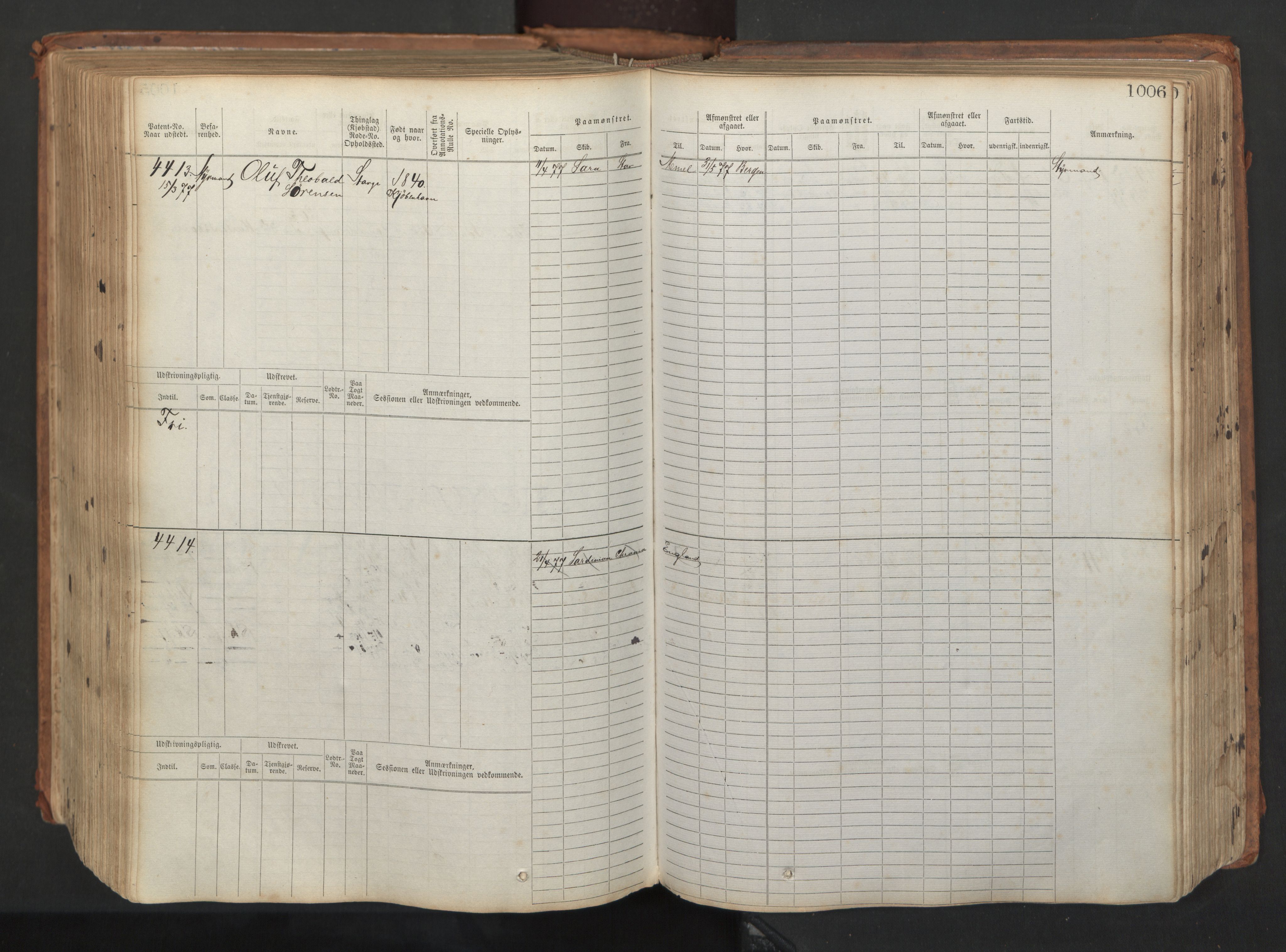 Stavanger sjømannskontor, AV/SAST-A-102006/F/Fb/Fbb/L0008: Sjøfartshovedrulle, patentnr. 3605-4804, 1873, p. 465