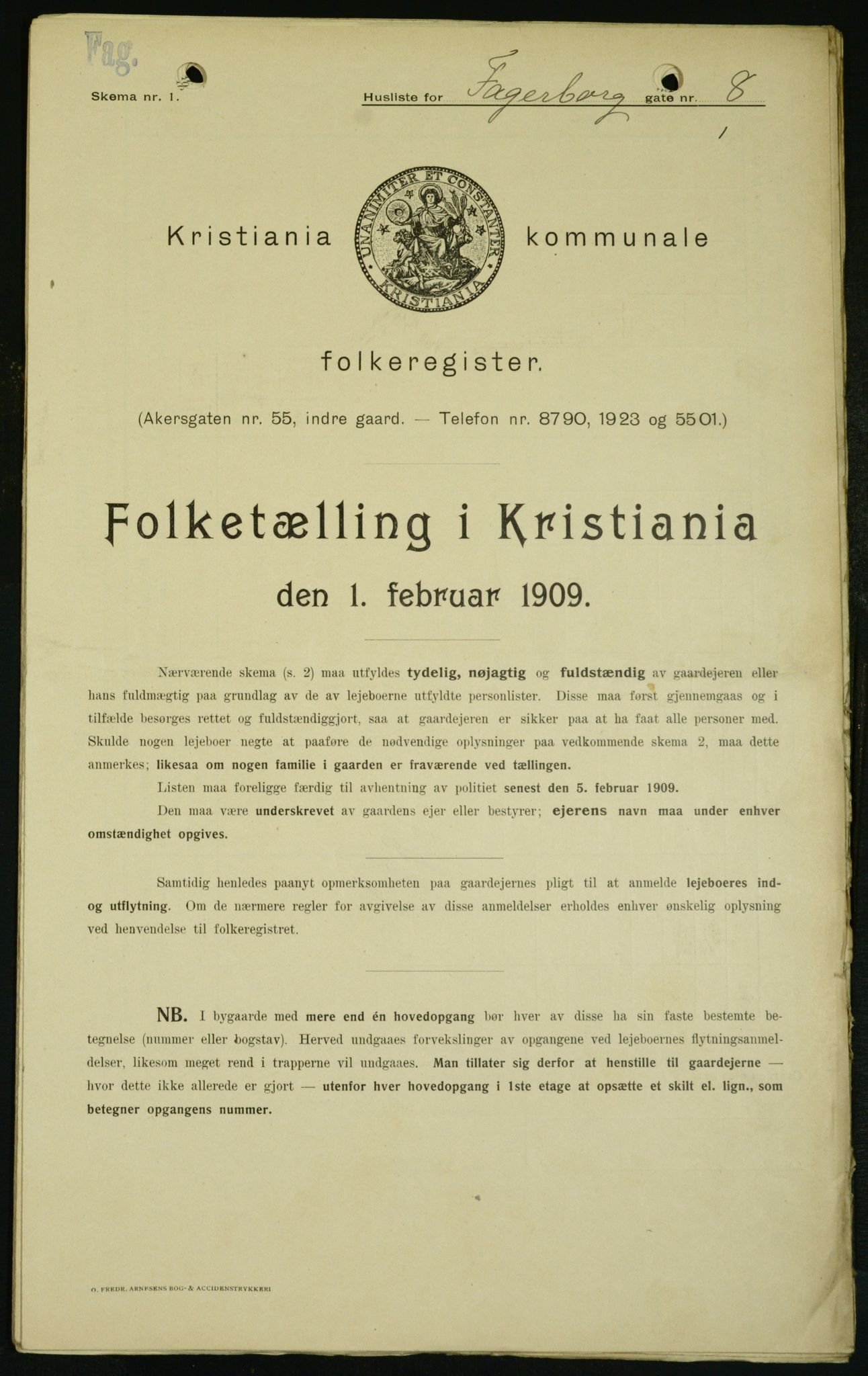 OBA, Municipal Census 1909 for Kristiania, 1909, p. 20677