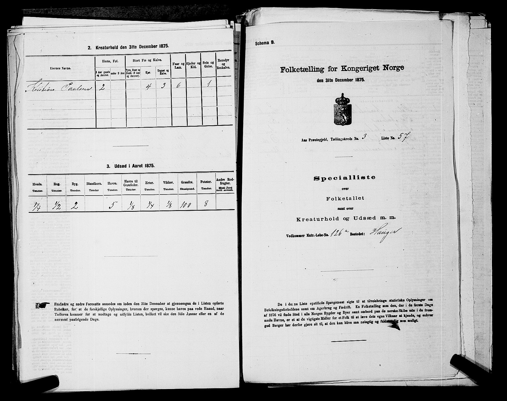 RA, 1875 census for 0214P Ås, 1875, p. 500