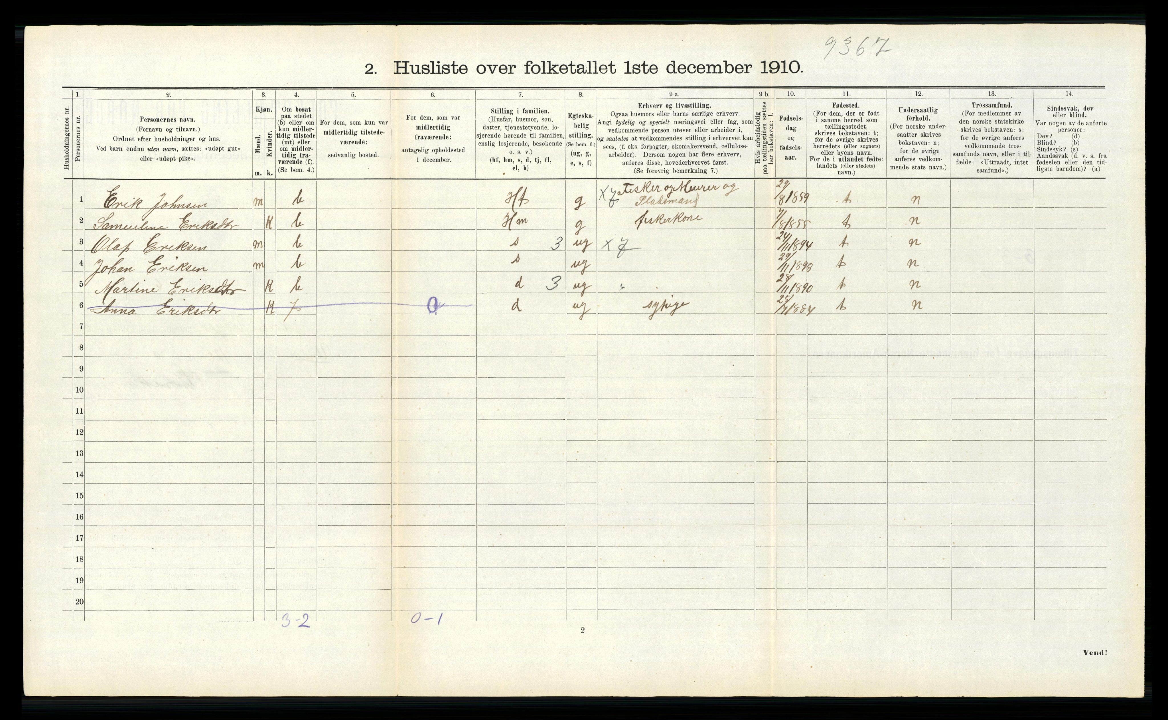 RA, 1910 census for Nord-Vågsøy, 1910, p. 144