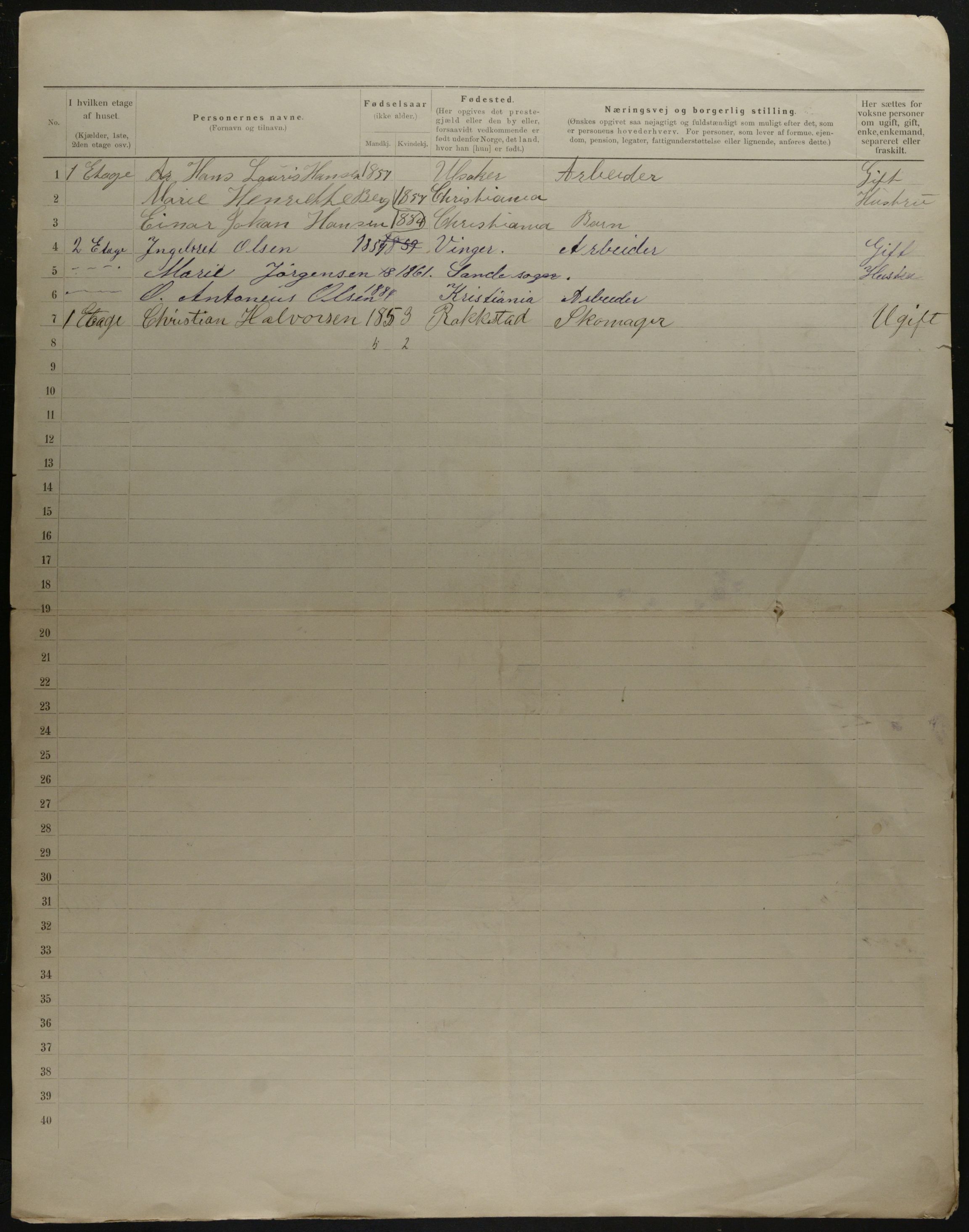 OBA, Municipal Census 1901 for Kristiania, 1901, p. 18063