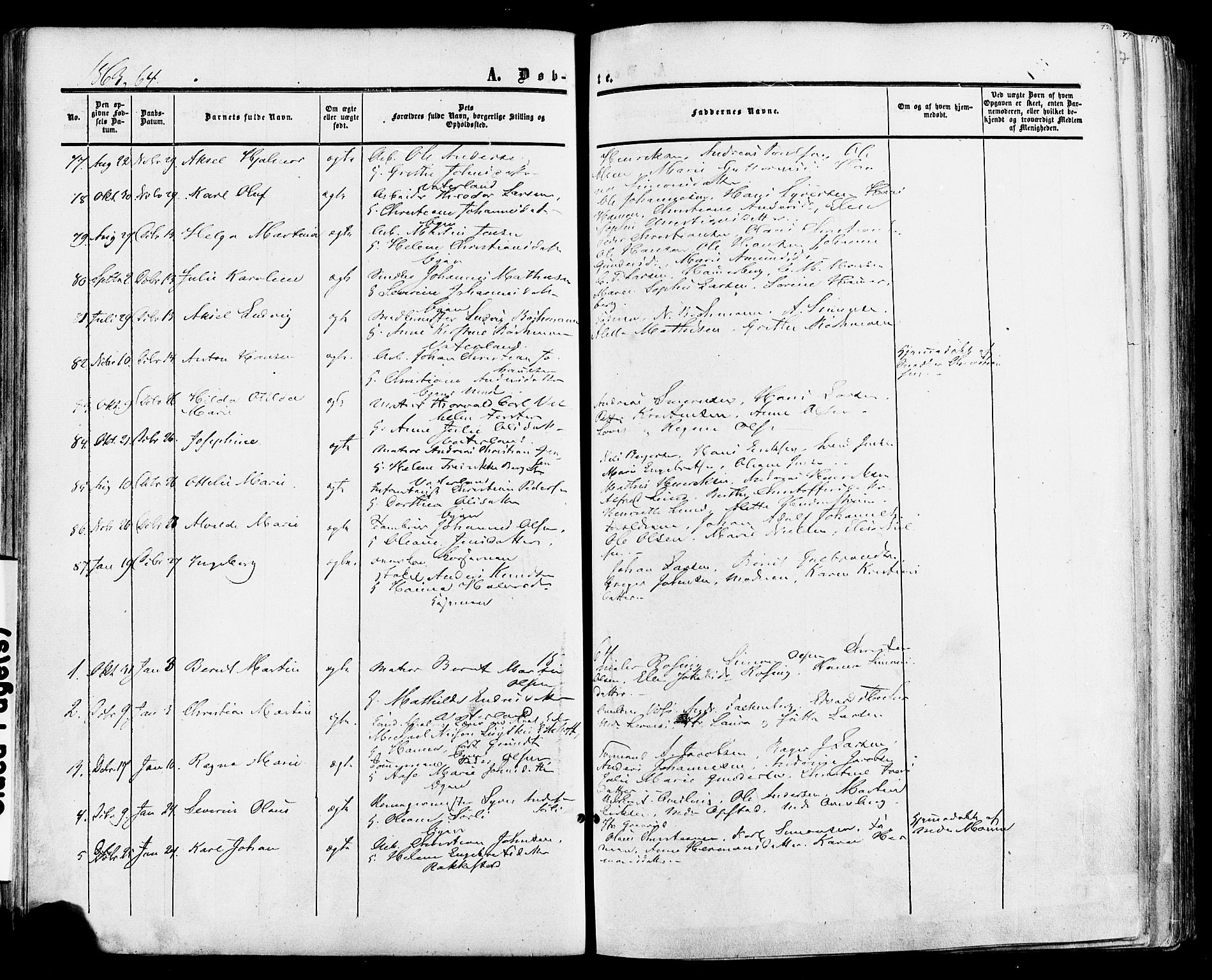 Fredrikstad prestekontor Kirkebøker, AV/SAO-A-11082/F/Fa/L0006: Parish register (official) no. 6, 1857-1878, p. 43