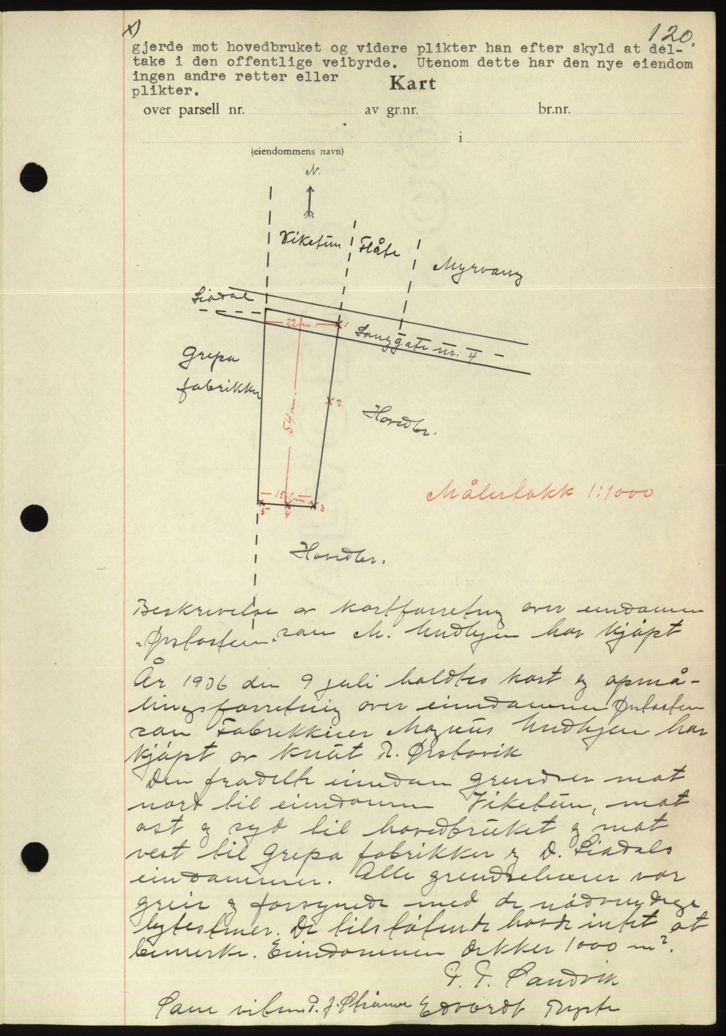 Søre Sunnmøre sorenskriveri, AV/SAT-A-4122/1/2/2C/L0061: Mortgage book no. 55, 1936-1936, Diary no: : 1051/1936