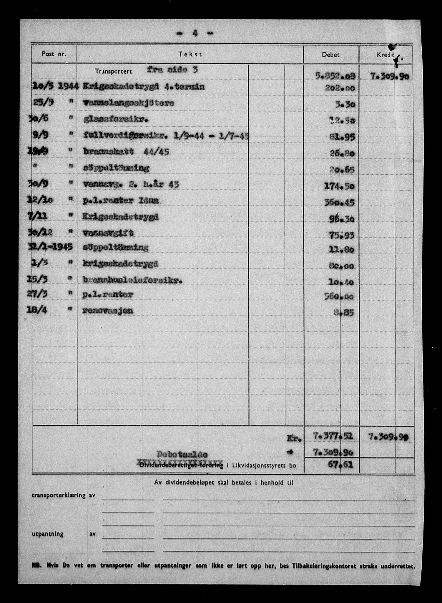 Justisdepartementet, Tilbakeføringskontoret for inndratte formuer, AV/RA-S-1564/H/Hc/Hca/L0900: --, 1945-1947, p. 5