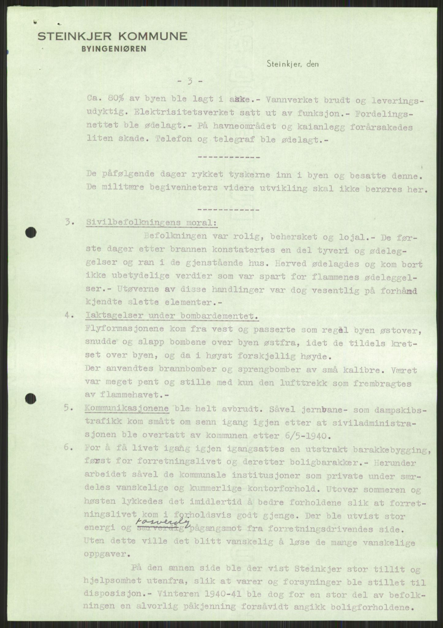 Forsvaret, Forsvarets krigshistoriske avdeling, AV/RA-RAFA-2017/Y/Ya/L0016: II-C-11-31 - Fylkesmenn.  Rapporter om krigsbegivenhetene 1940., 1940, p. 578