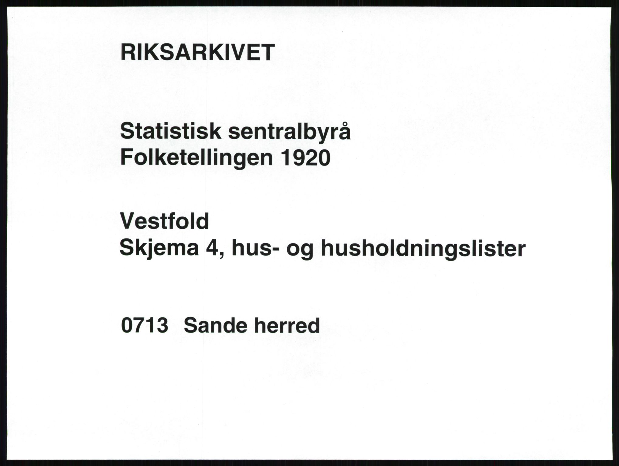 SAKO, 1920 census for Sande, 1920, p. 37