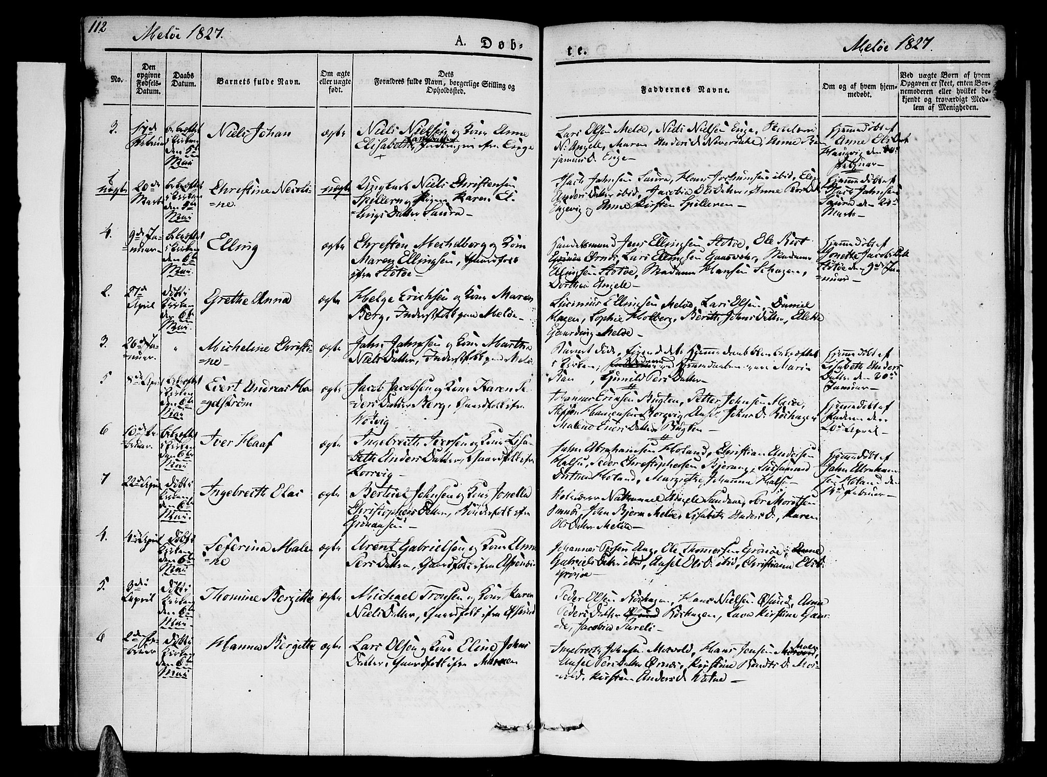 Ministerialprotokoller, klokkerbøker og fødselsregistre - Nordland, AV/SAT-A-1459/841/L0598: Parish register (official) no. 841A06 /2, 1825-1844, p. 112