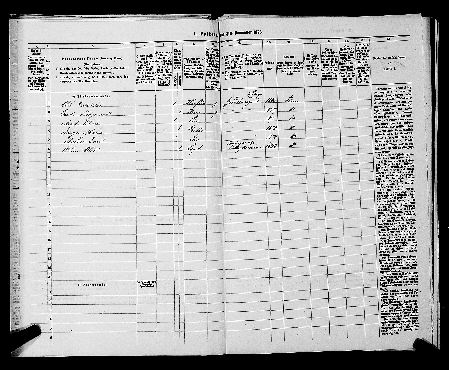 RA, 1875 census for 0130P Tune, 1875, p. 1837