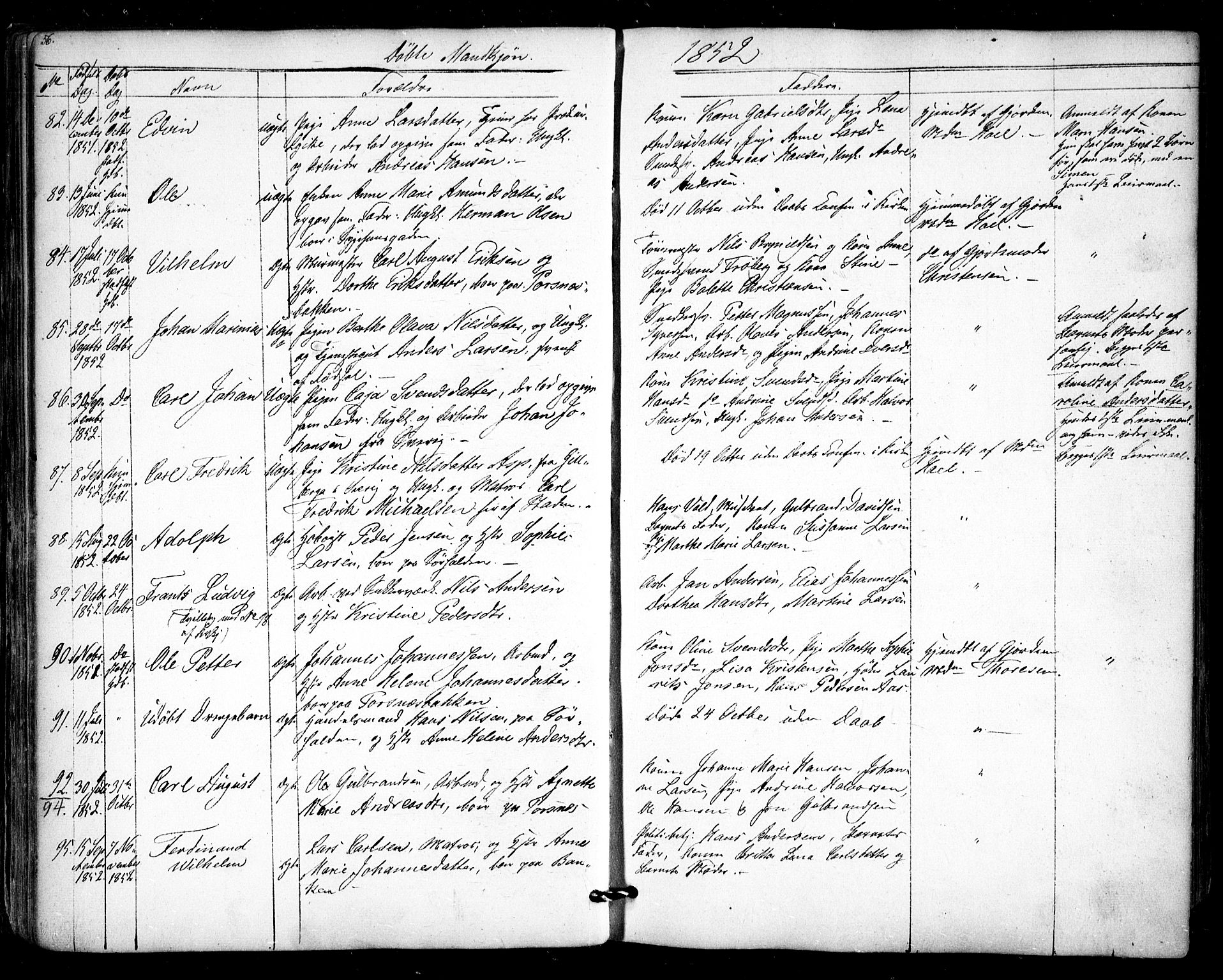 Halden prestekontor Kirkebøker, AV/SAO-A-10909/F/Fa/L0006: Parish register (official) no. I 6, 1845-1856, p. 56