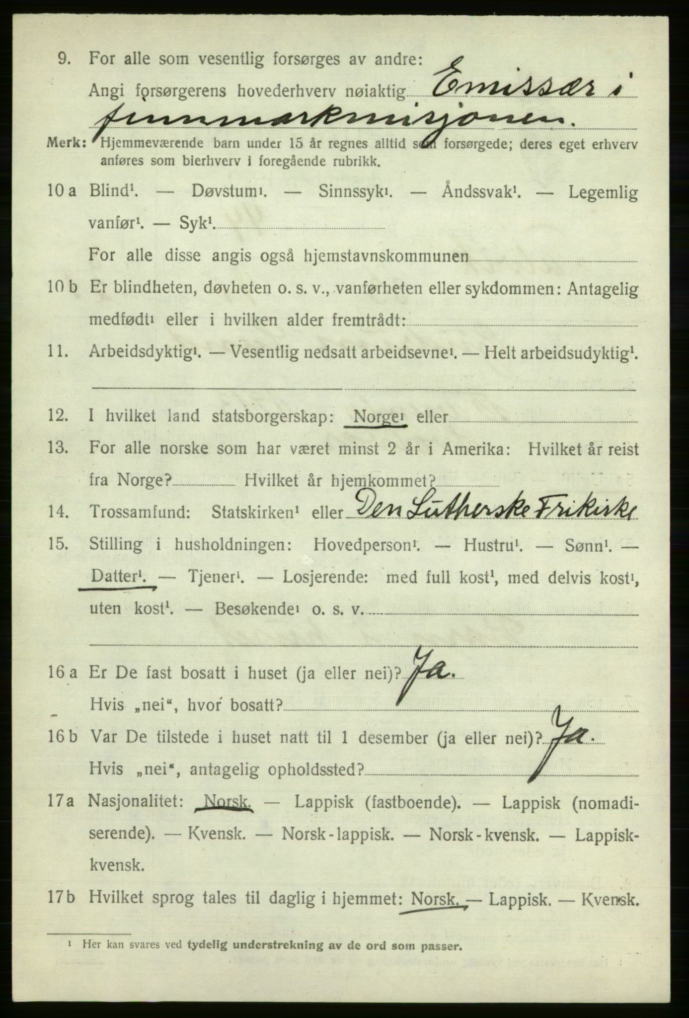 SATØ, 1920 census for Talvik, 1920, p. 5421