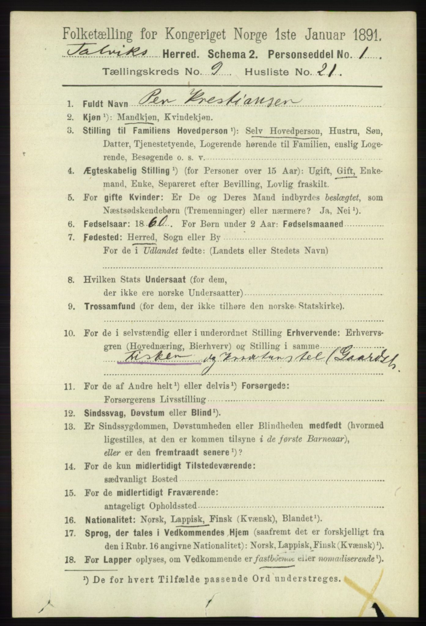 RA, 1891 census for 2013 Talvik, 1891, p. 2270