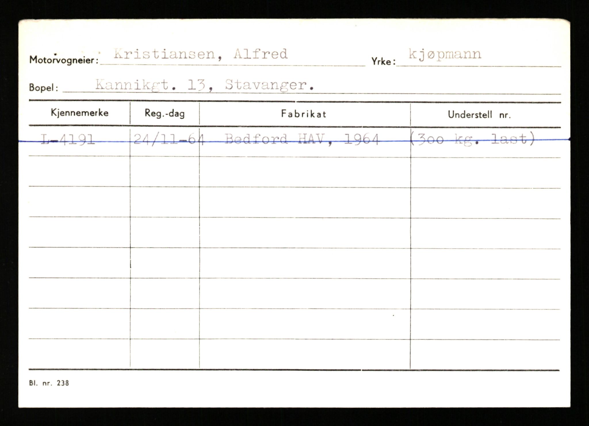 Stavanger trafikkstasjon, AV/SAST-A-101942/0/H/L0021: Kristiania - Landsnes, 1930-1971, p. 11