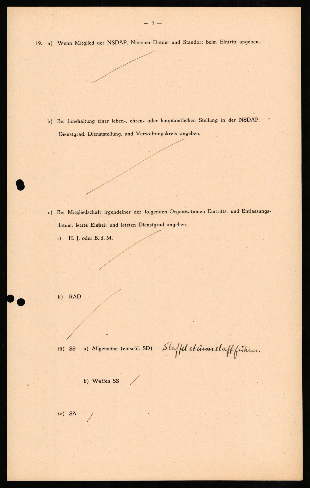 Forsvaret, Forsvarets overkommando II, RA/RAFA-3915/D/Db/L0007: CI Questionaires. Tyske okkupasjonsstyrker i Norge. Tyskere., 1945-1946, p. 44