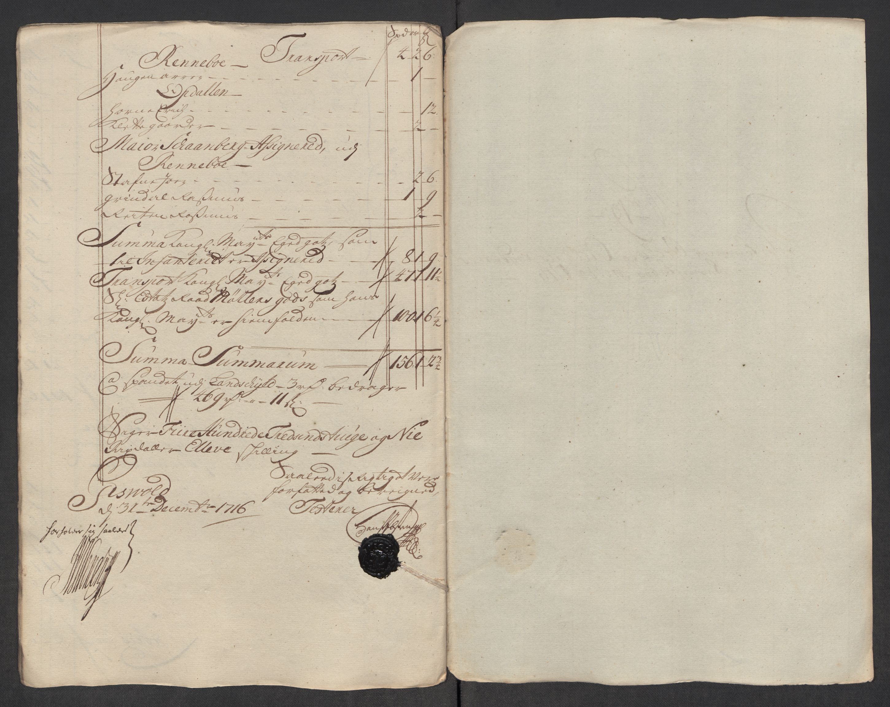 Rentekammeret inntil 1814, Reviderte regnskaper, Fogderegnskap, RA/EA-4092/R60/L3967: Fogderegnskap Orkdal og Gauldal, 1716, p. 204