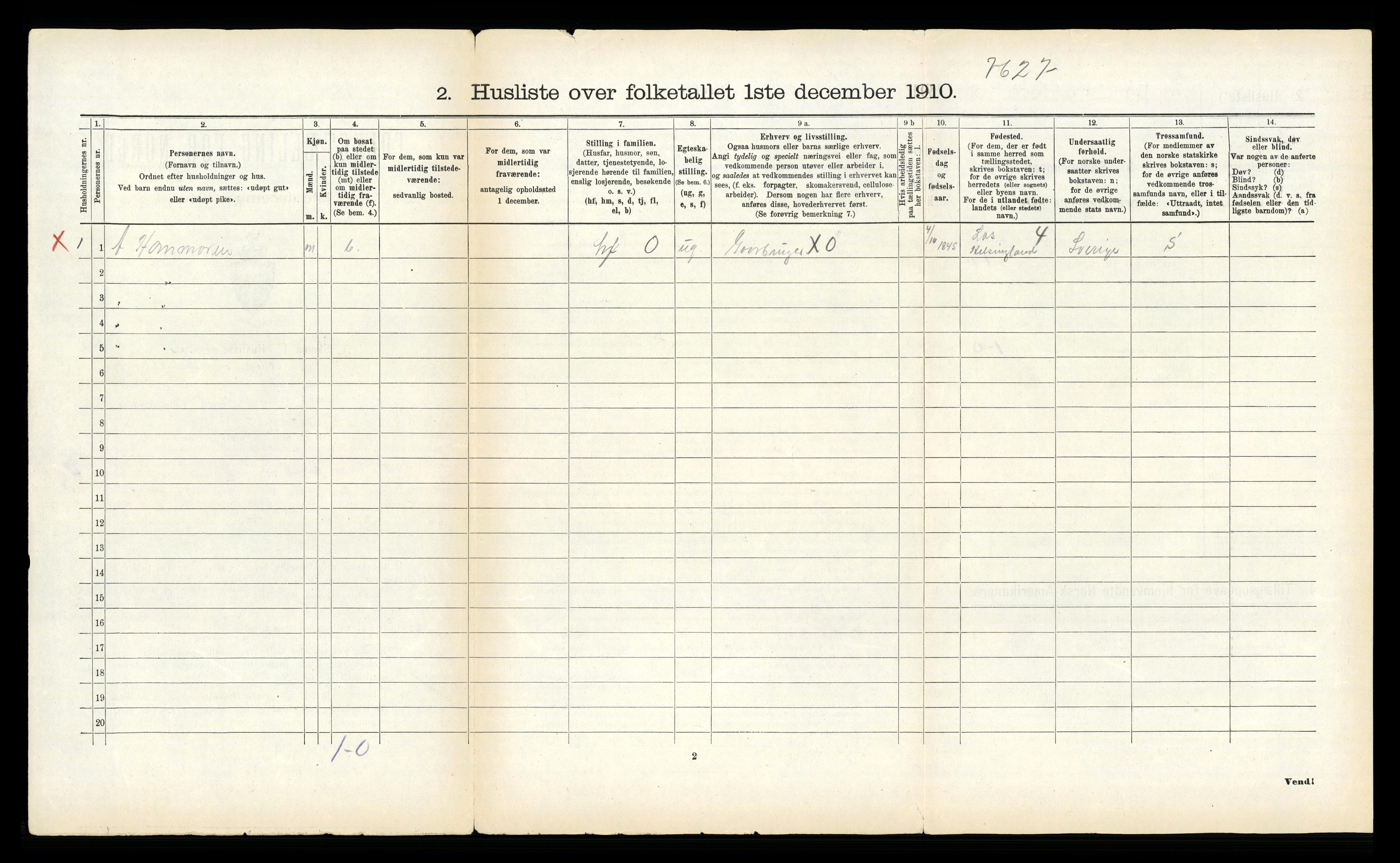 RA, 1910 census for Fauske, 1910, p. 565