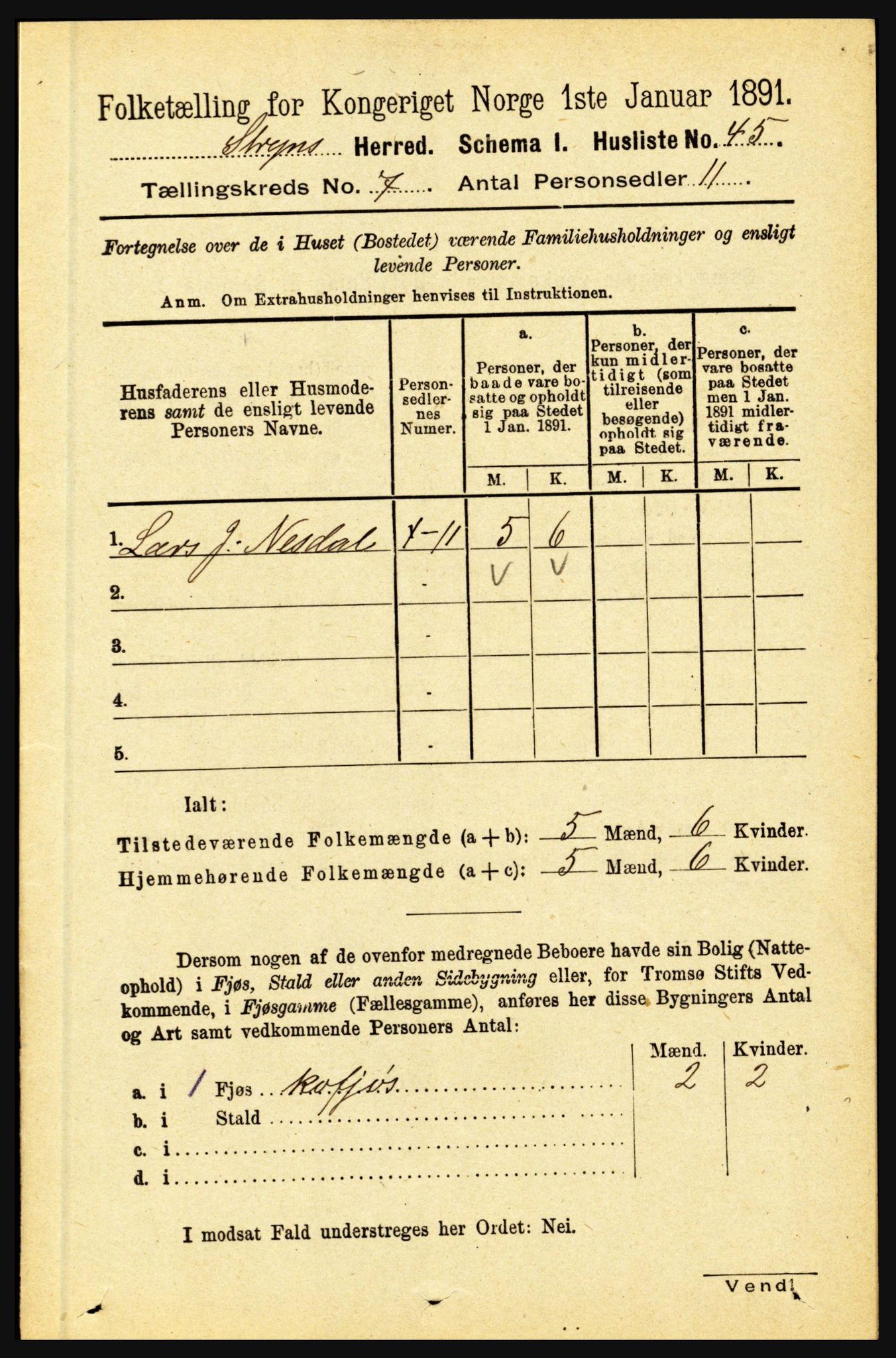 RA, 1891 census for 1448 Stryn, 1891, p. 2817