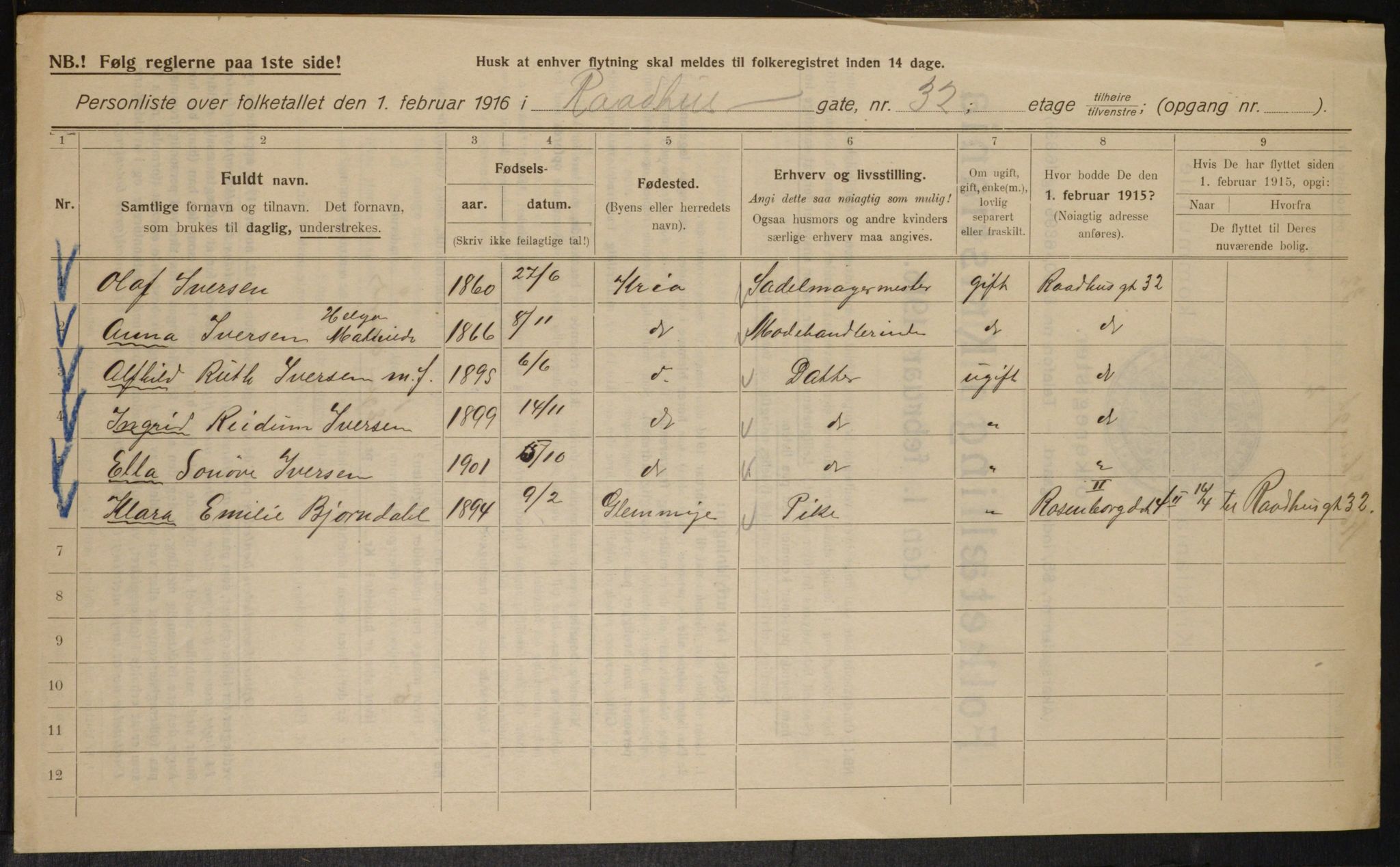 OBA, Municipal Census 1916 for Kristiania, 1916, p. 88642