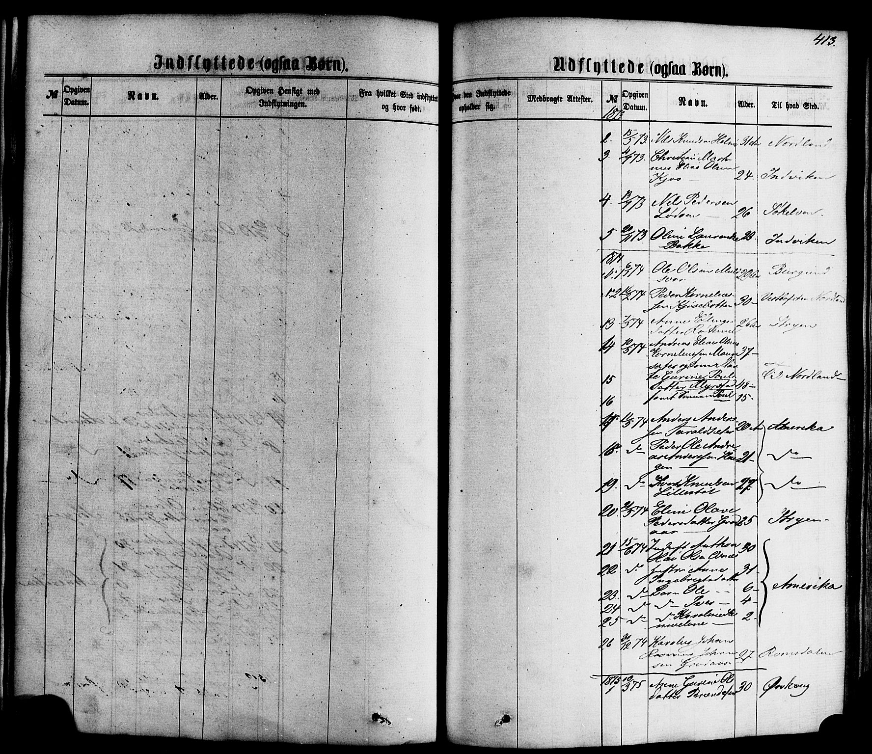 Hornindal sokneprestembete, SAB/A-82401/H/Haa/Haaa/L0002: Parish register (official) no. A 2, 1867-1884, p. 413