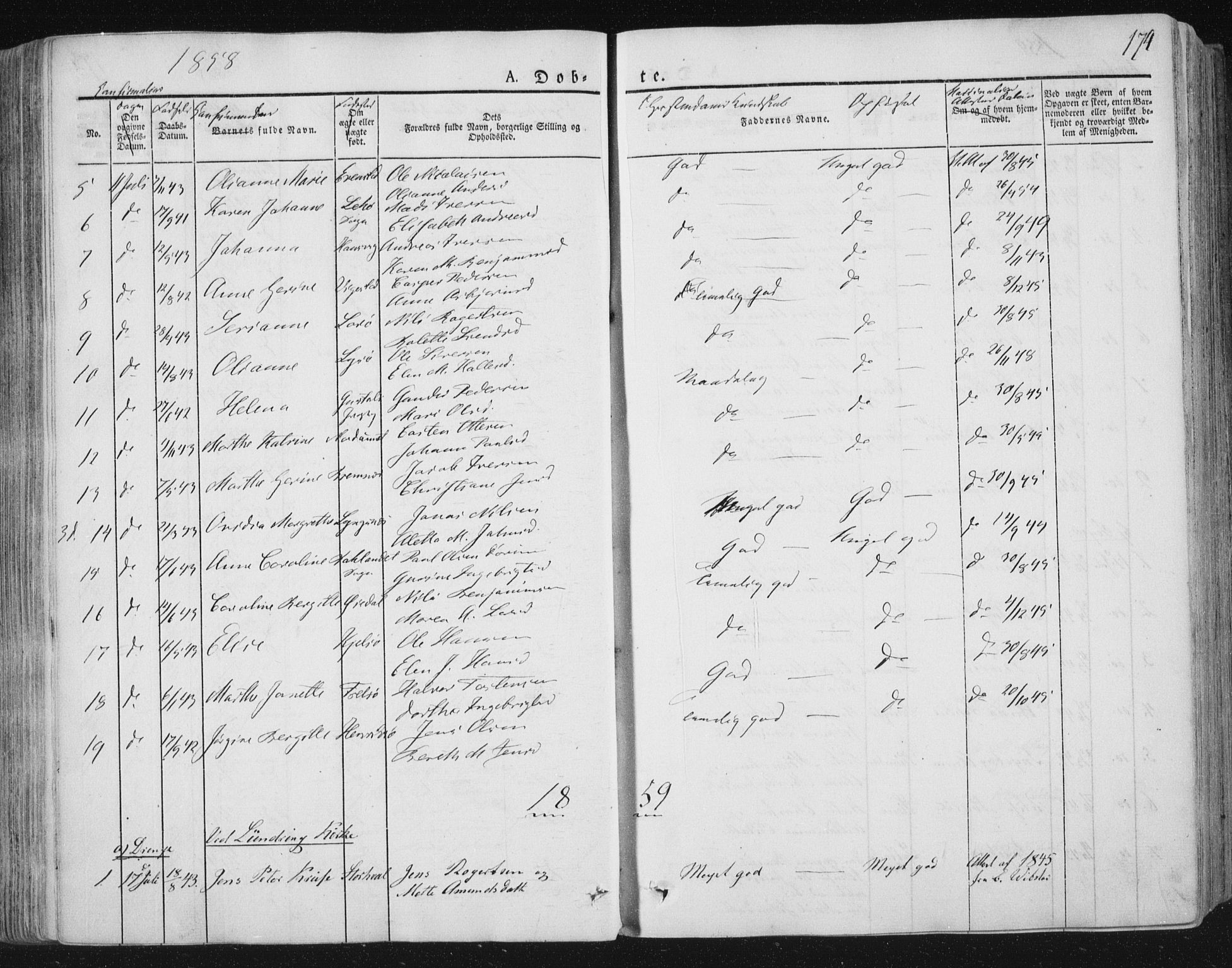 Ministerialprotokoller, klokkerbøker og fødselsregistre - Nord-Trøndelag, SAT/A-1458/784/L0669: Parish register (official) no. 784A04, 1829-1859, p. 174