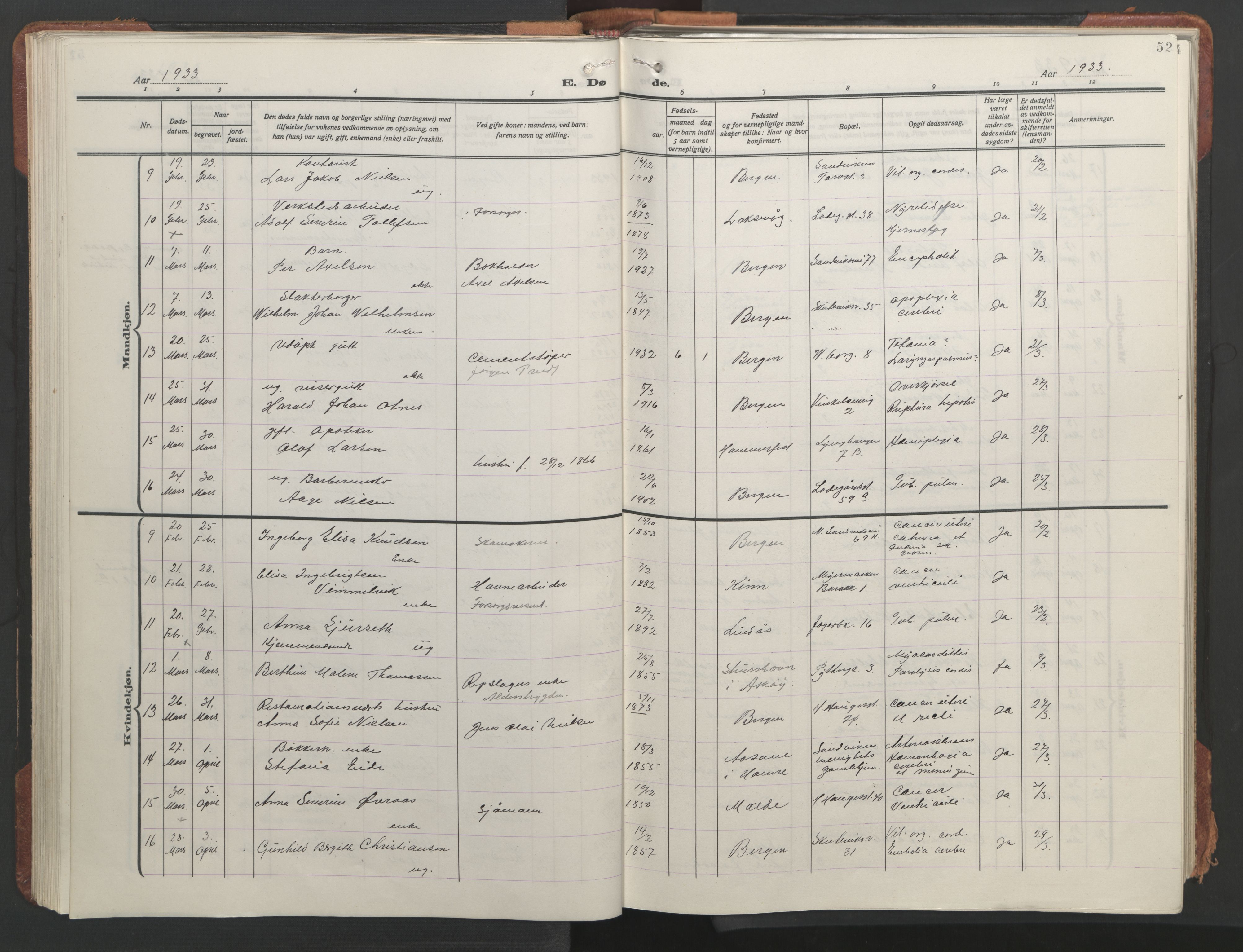 Sandviken Sokneprestembete, SAB/A-77601/H/Hb/L0018: Parish register (copy) no. E 2, 1926-1962, p. 51b-52a