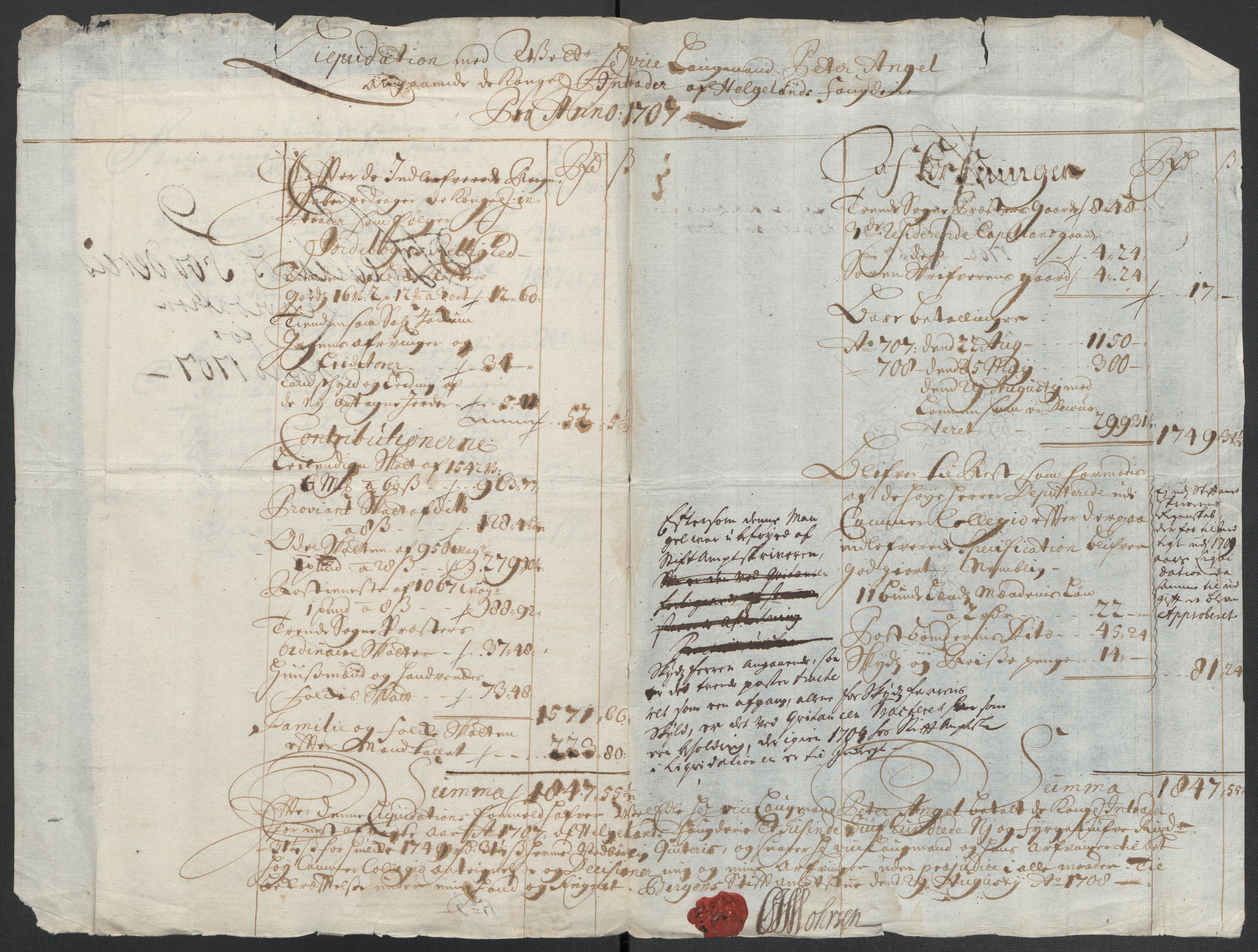 Rentekammeret inntil 1814, Reviderte regnskaper, Fogderegnskap, AV/RA-EA-4092/R65/L4509: Fogderegnskap Helgeland, 1706-1707, p. 134