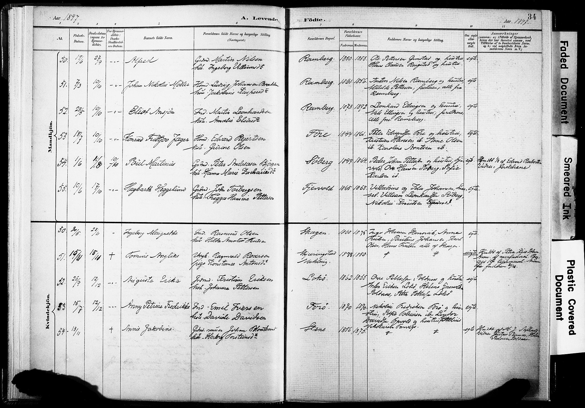 Ministerialprotokoller, klokkerbøker og fødselsregistre - Nordland, AV/SAT-A-1459/891/L1304: Parish register (official) no. 891A09, 1895-1921, p. 34