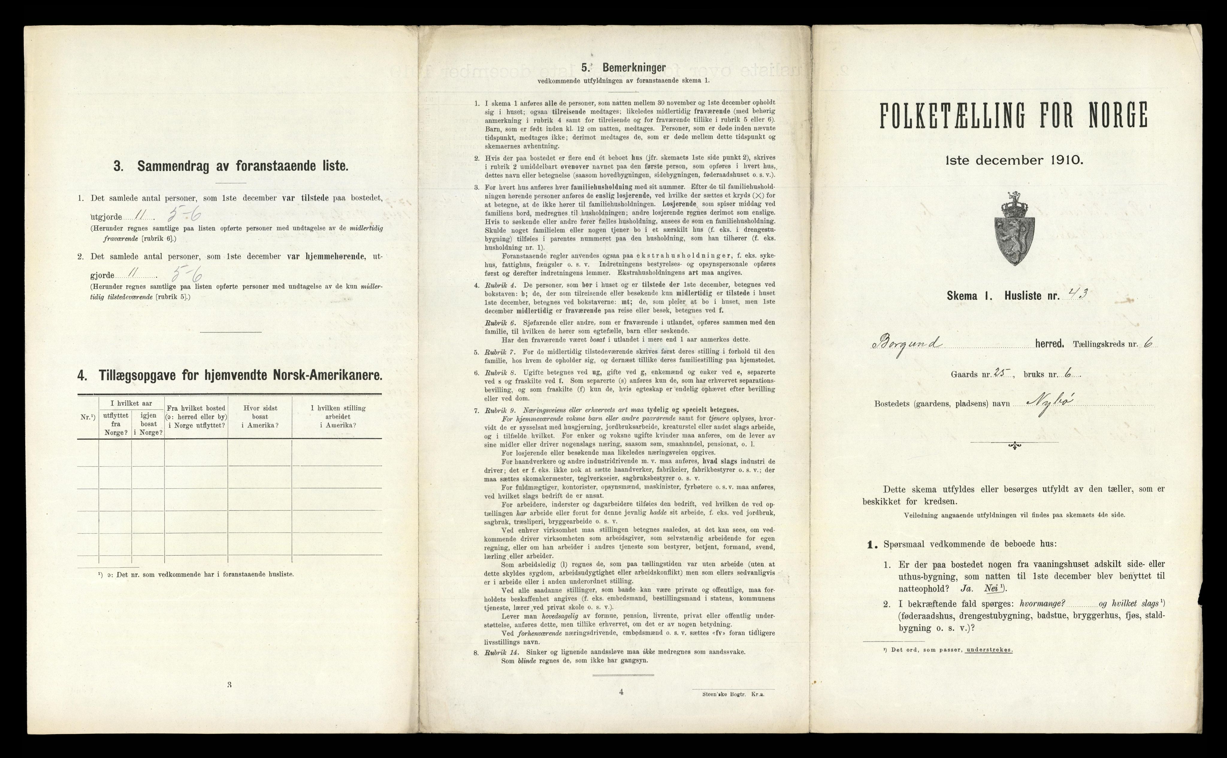 RA, 1910 census for Borgund, 1910, p. 549