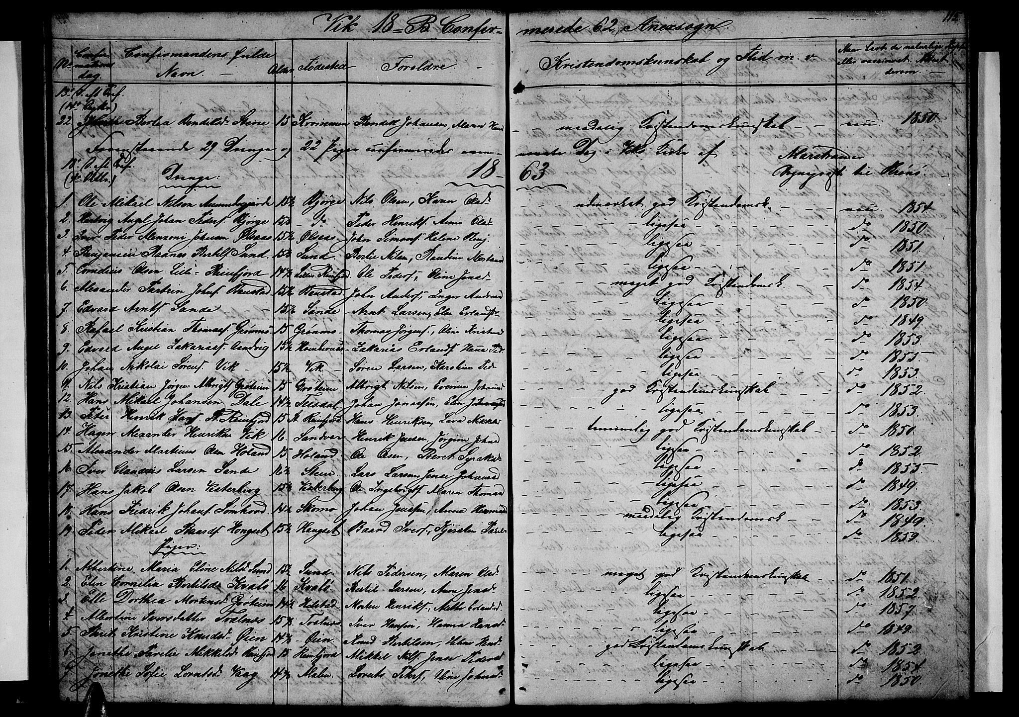 Ministerialprotokoller, klokkerbøker og fødselsregistre - Nordland, SAT/A-1459/812/L0187: Parish register (copy) no. 812C05, 1850-1883, p. 115